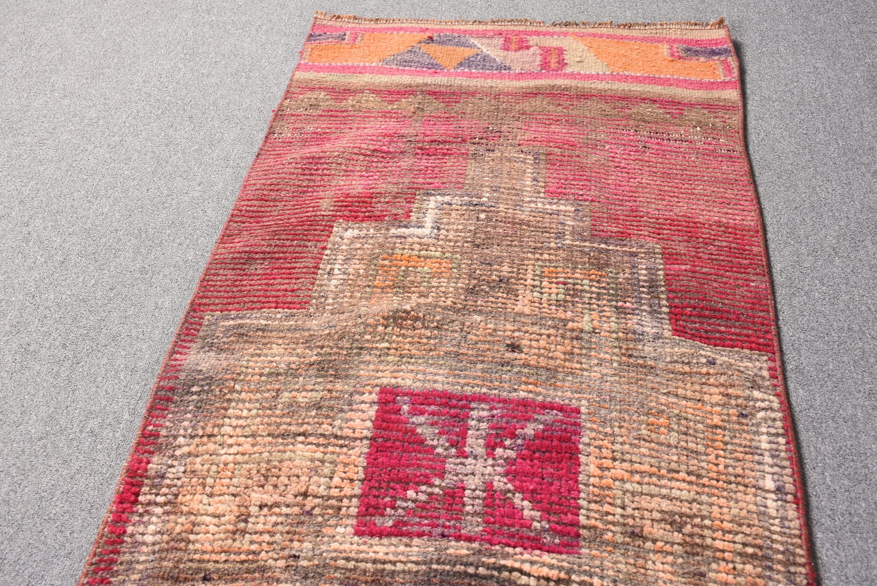 Red Moroccan Rug, Old Rug, 2.3x10.1 ft Runner Rugs, Rugs for Hallway, Oriental Rug, Corridor Rug, Vintage Rug, Turkish Rugs, Anatolian Rugs