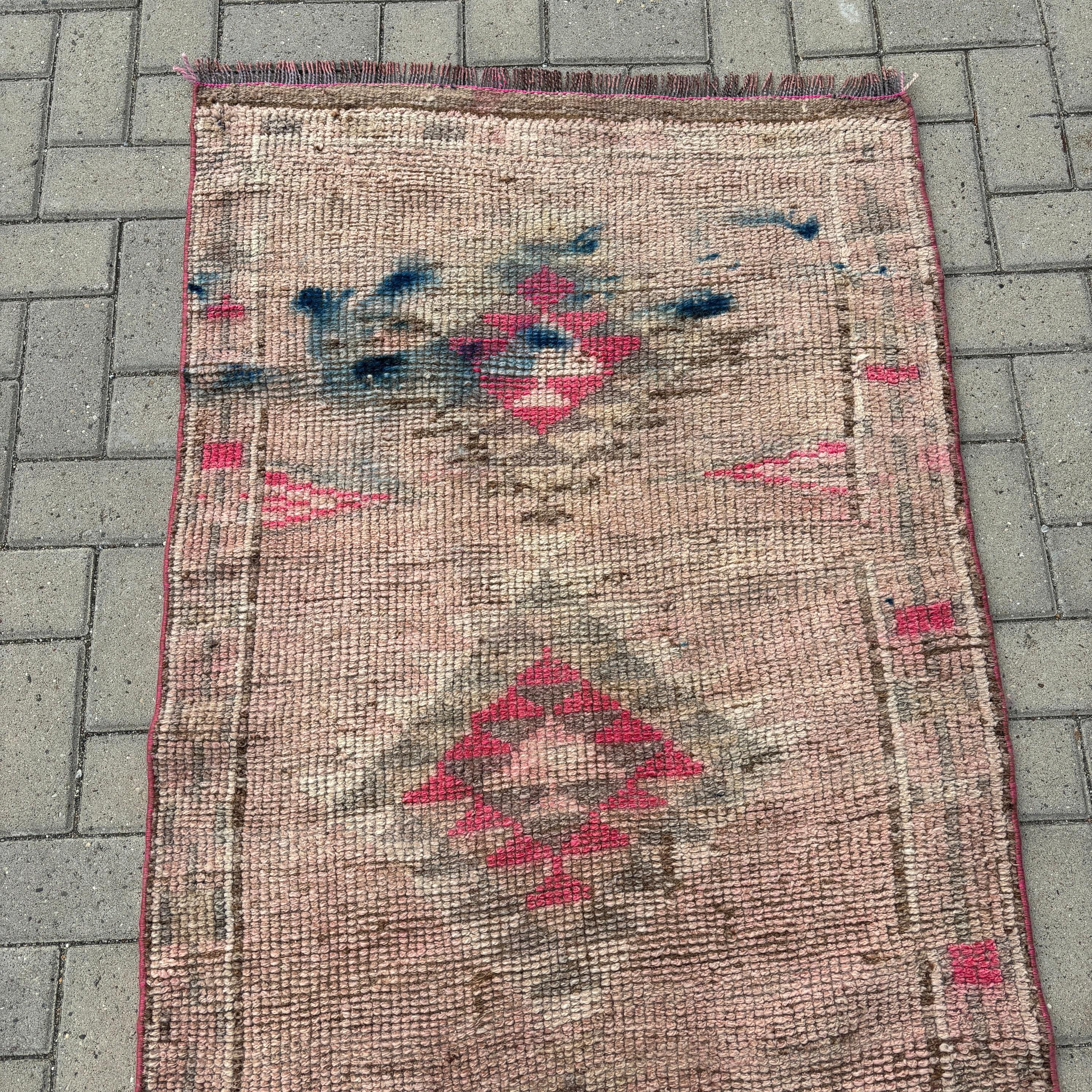 Oushak Rugs, Floor Rug, Vintage Rug, Corridor Rugs, 2.8x11.4 ft Runner Rugs, Bronze Statement Rugs, Statement Rugs, Turkish Rug, Stair Rugs