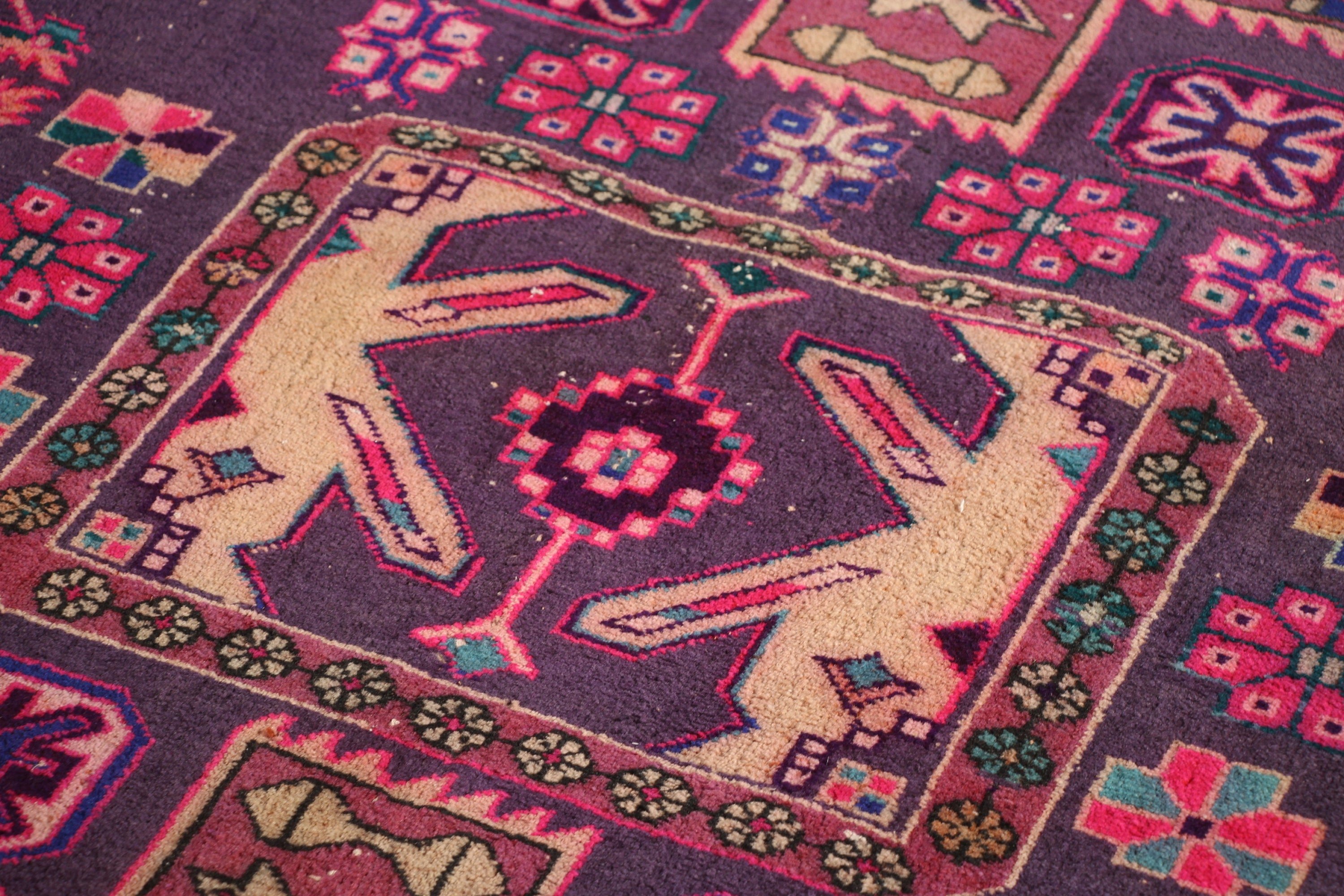 Cool Rugs, Bedroom Rugs, Art Rug, Turkish Rug, Purple Floor Rug, Dining Room Rug, Vintage Rug, 4.7x9.5 ft Large Rugs, Rugs for Living Room