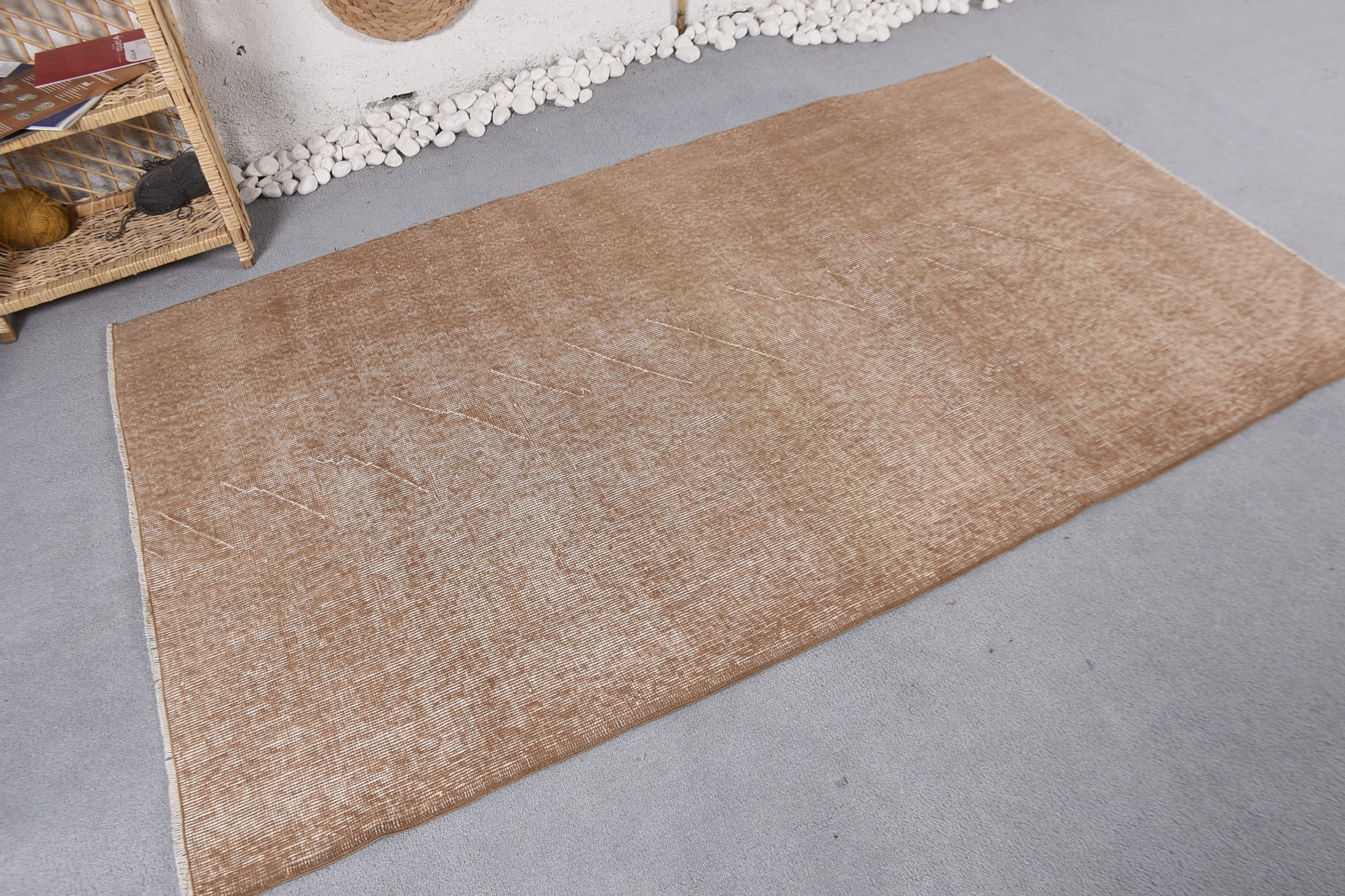 Floor Rugs, Vintage Rugs, Statement Rug, Oushak Area Rug, Turkish Rug, Beige Oushak Rugs, Organic Rugs, 3.9x6.6 ft Area Rug