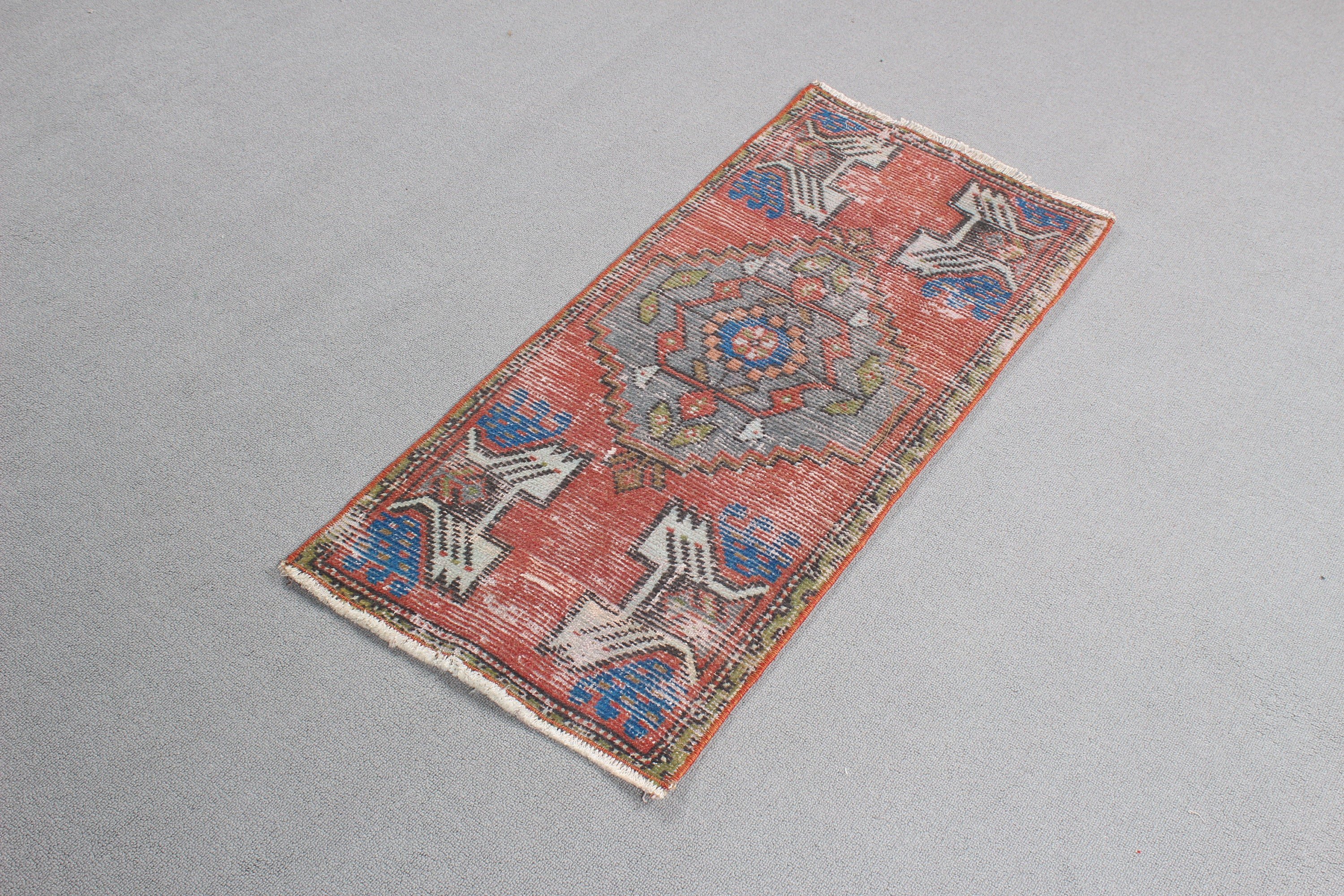 Cool Rugs, Bedroom Rug, Small Area Rug, Luxury Rug, Vintage Rug, Red  1.5x3.2 ft Small Rug, Small Vintage Rug, Turkish Rug