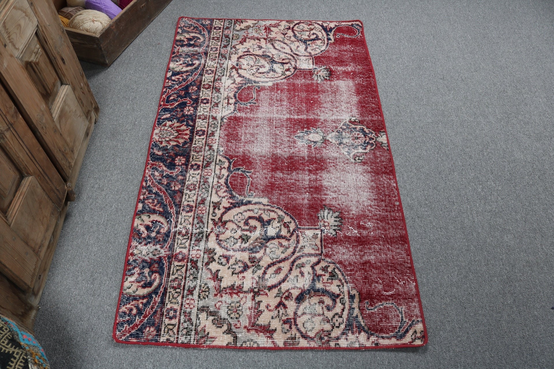 Türk Halısı, Oryantal Halılar, Vintage Halı, Kırmızı Ev Dekor Halıları, Yatak Odası Halısı, Küçük Vintage Halılar, 2.8x4.9 ft Küçük Halı