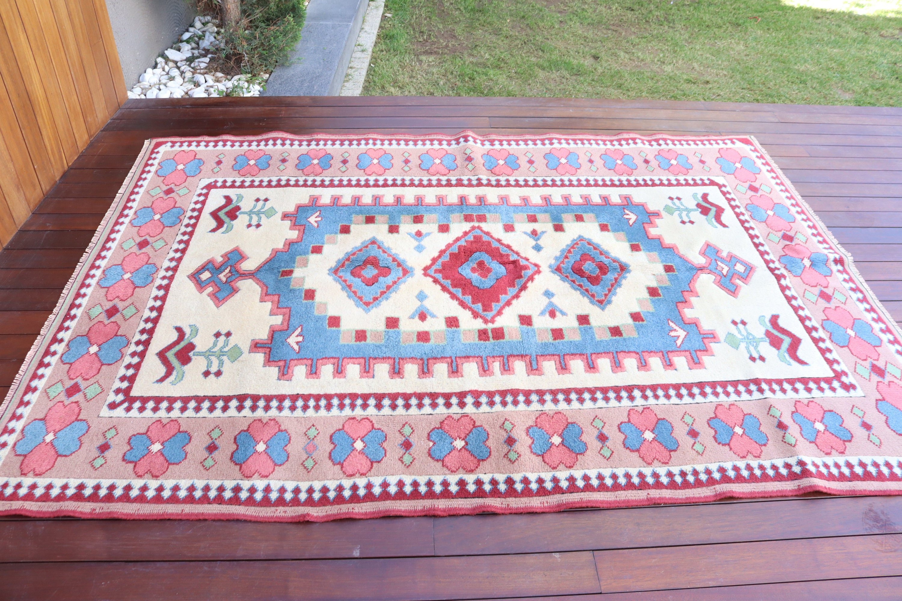 Turkish Rug, Boho Area Rugs, Handwoven Rugs, Boho Rugs, Exotic Rug, Dining Room Rugs, Vintage Rugs, 5.3x7.4 ft Area Rugs, Beige Kitchen Rug