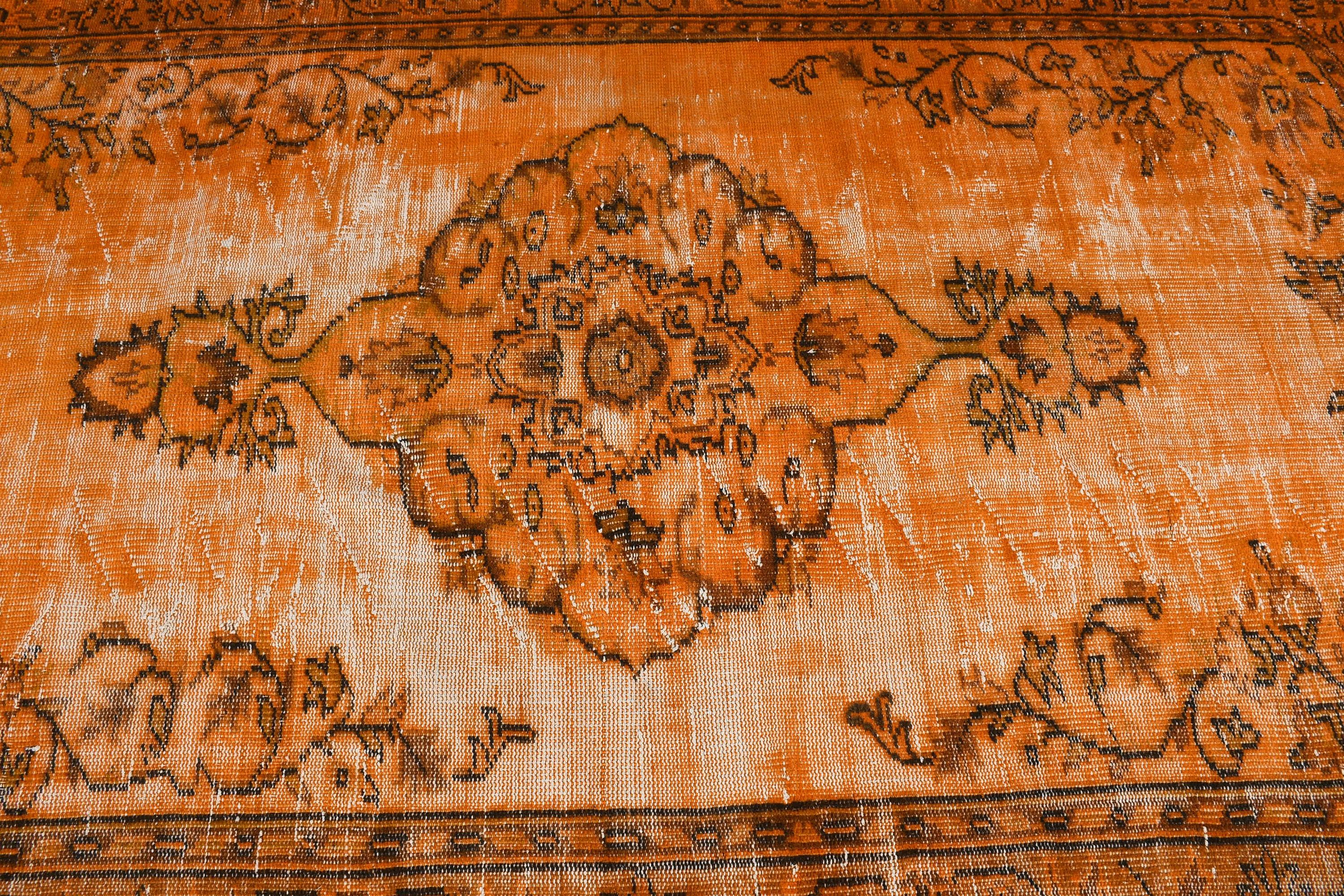 Home Decor Rug, Orange Cool Rug, Eclectic Rugs, Oushak Rugs, 4.7x8.4 ft Area Rugs, Living Room Rug, Indoor Rug, Vintage Rugs, Turkish Rug