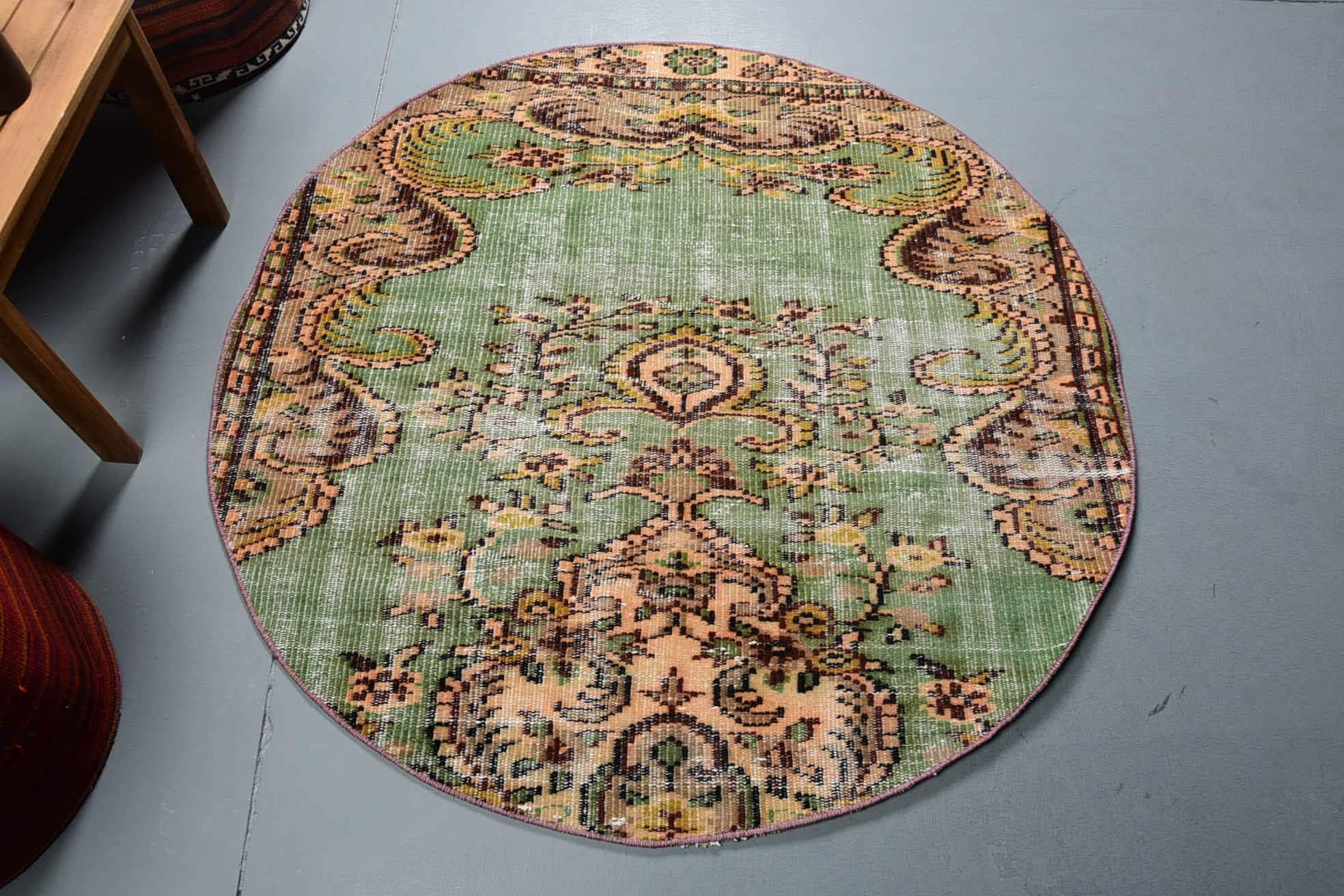 Pale Rug, Cool Rugs, 4x4 ft Accent Rug, Kitchen Rug, Nursery Rugs, Entryway Rug Rugs, Vintage Rug, Rugs for Bedroom, Wool Rugs, Turkish Rug