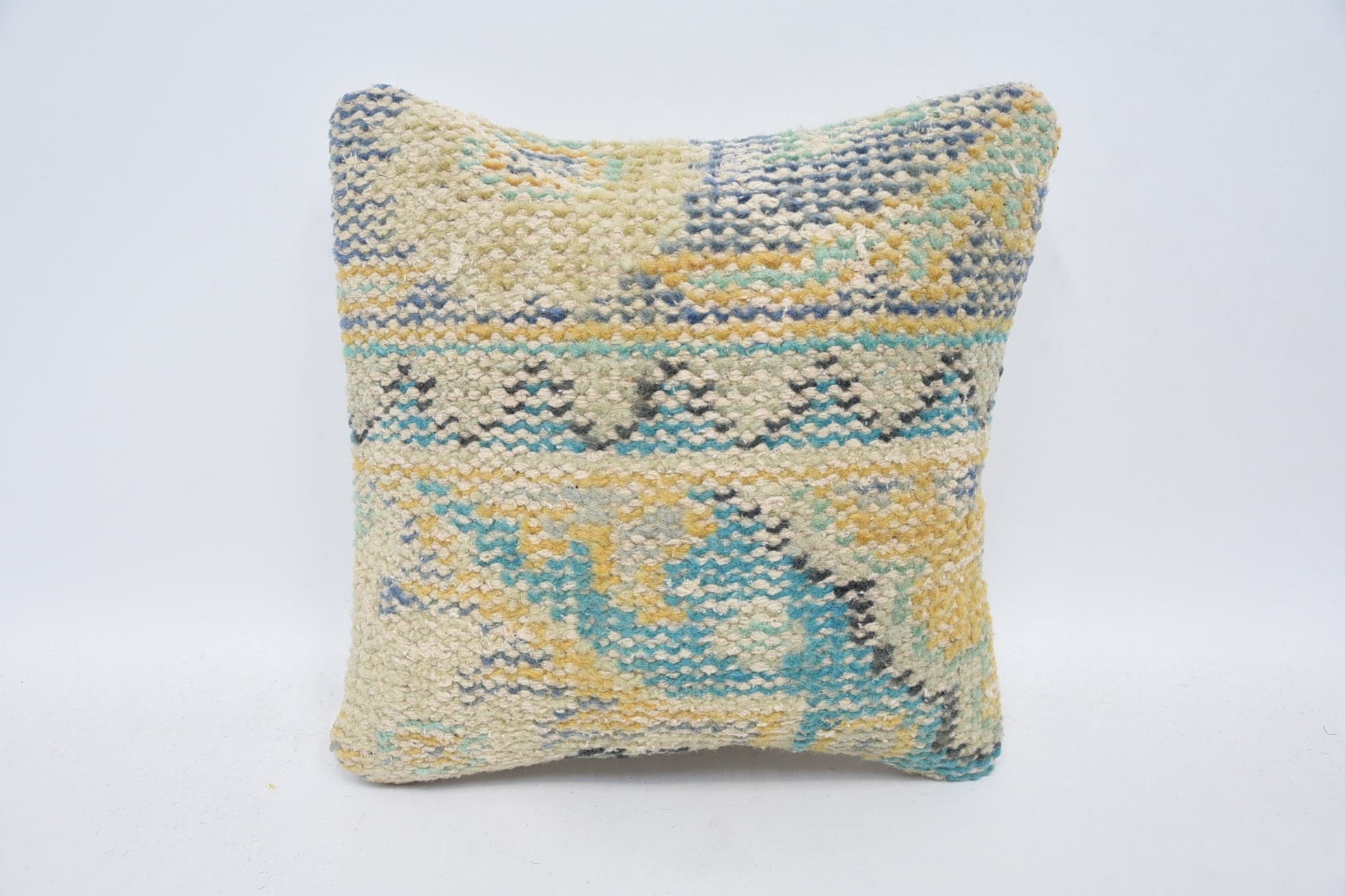 Interior Designer Pillow, Vintage Kilim Pillow Cushion, Kilim Cushion Sham, 12"x12" Beige Pillow Case, Antique Pillows