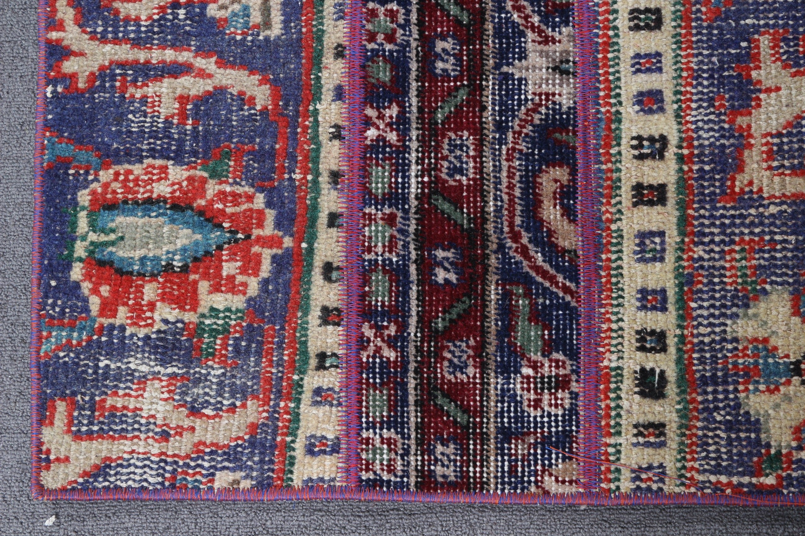 Entry Rugs, Wool Rug, 1.8x3.7 ft Small Rugs, Kitchen Rug, Rugs for Door Mat, Home Decor Rug, Vintage Rugs, Turkish Rugs, Blue Floor Rug