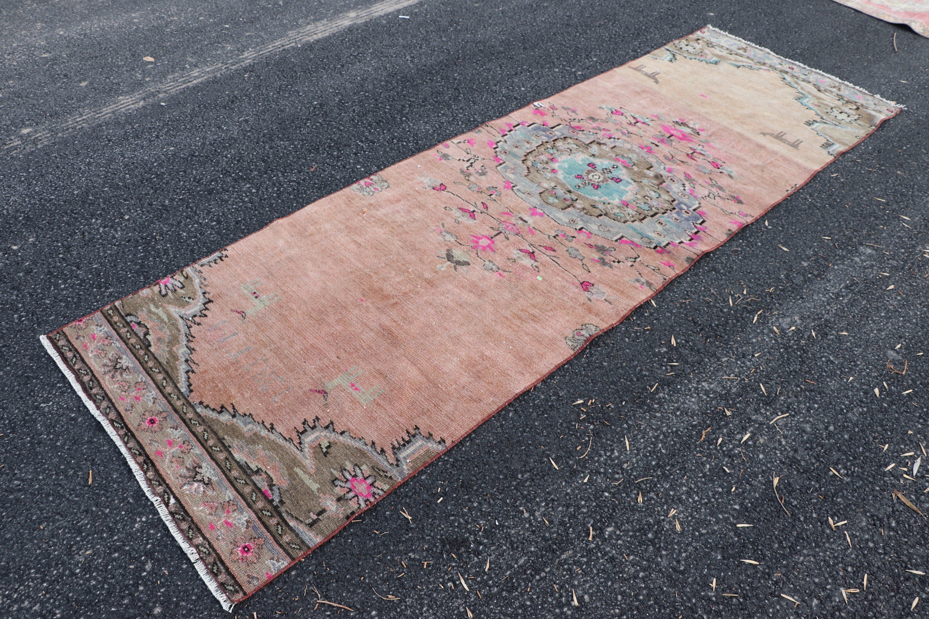 Turkish Rug, Corridor Rug, Vintage Rugs, Antique Rug, Rugs for Stair, Orange Home Decor Rug, Floor Rugs, Stair Rug, 3.1x10 ft Runner Rugs