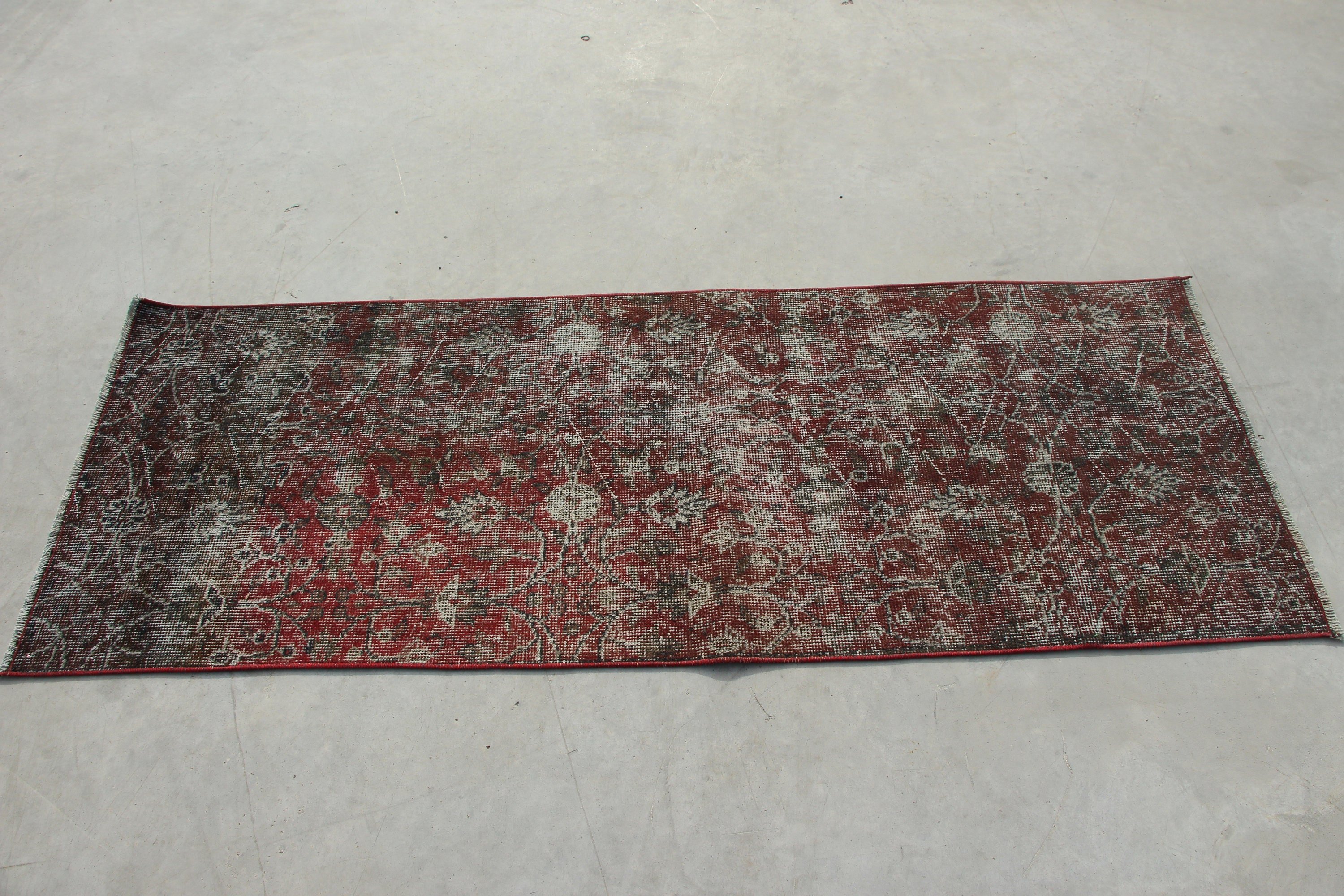 Kitchen Rug, Stair Rug, Home Decor Rugs, Rugs for Runner, Turkish Rug, Bedroom Rug, 2.1x5.6 ft Runner Rugs, Red Oriental Rug, Vintage Rugs