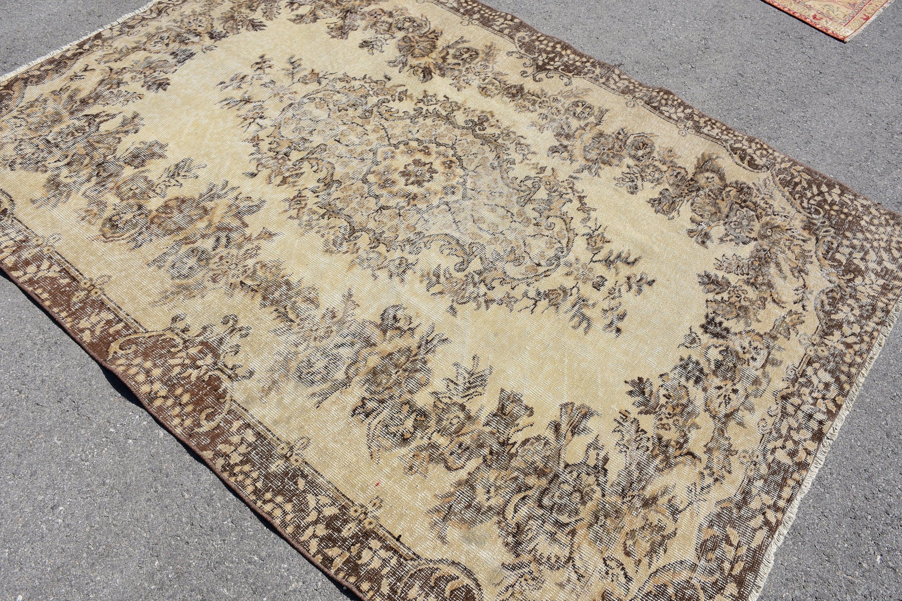 Vintage Rug, Living Room Rug, Handmade Rug, Floor Rugs, Rugs for Salon, Turkish Rug, Antique Rug, Dining Room Rug, 5.5x7.4 ft Large Rug