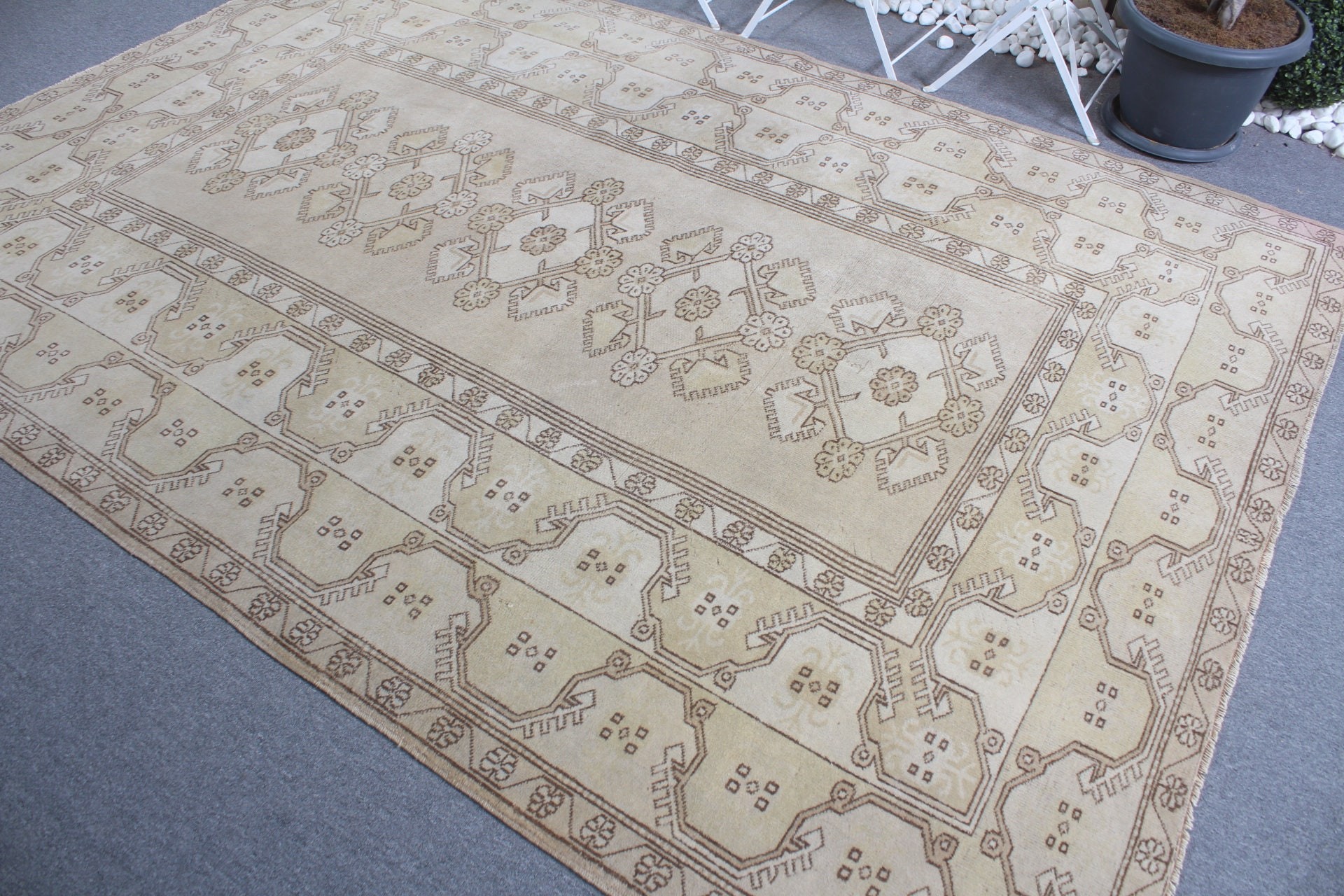 Home Decor Rugs, Oriental Rug, Turkish Rugs, Old Rug, Vintage Rugs, 6.5x9.3 ft Large Rug, Living Room Rug, Beige Oriental Rug, Bedroom Rug