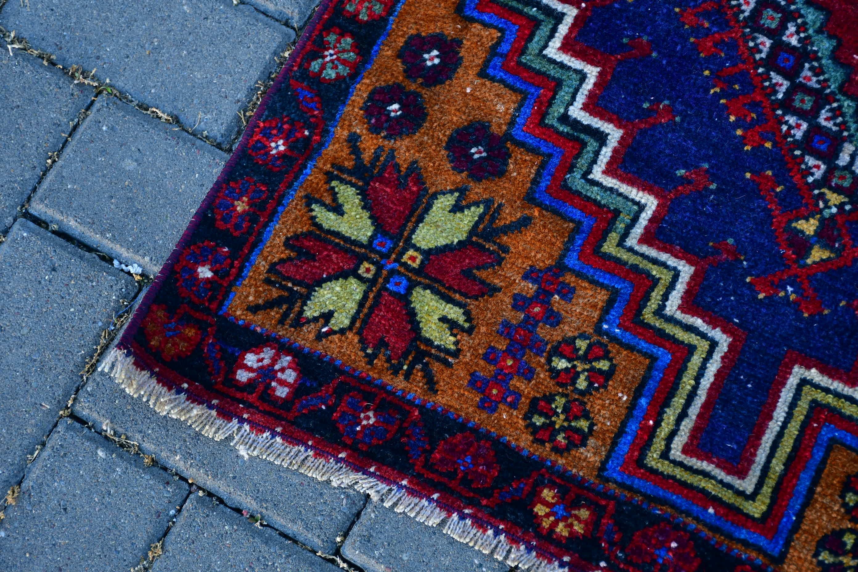 Red Oriental Rug, 2.4x4.9 ft Small Rug, Bath Rug, Antique Rugs, Cool Rugs, Turkish Rugs, Kitchen Rug, Rugs for Bedroom, Vintage Rugs