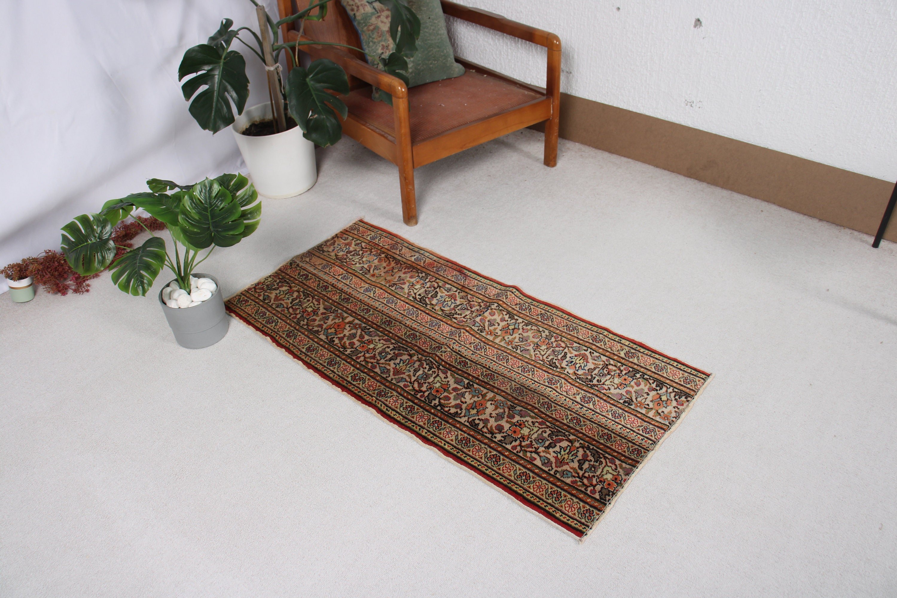 Küçük Alan Halısı, 2x4,1 ft Küçük Halı, Yatak Odası Halısı, Boho Halıları, Vintage Halılar, Türk Halıları, Bej Mutfak Halısı, Araba Paspas Halıları, Oryantal Halı