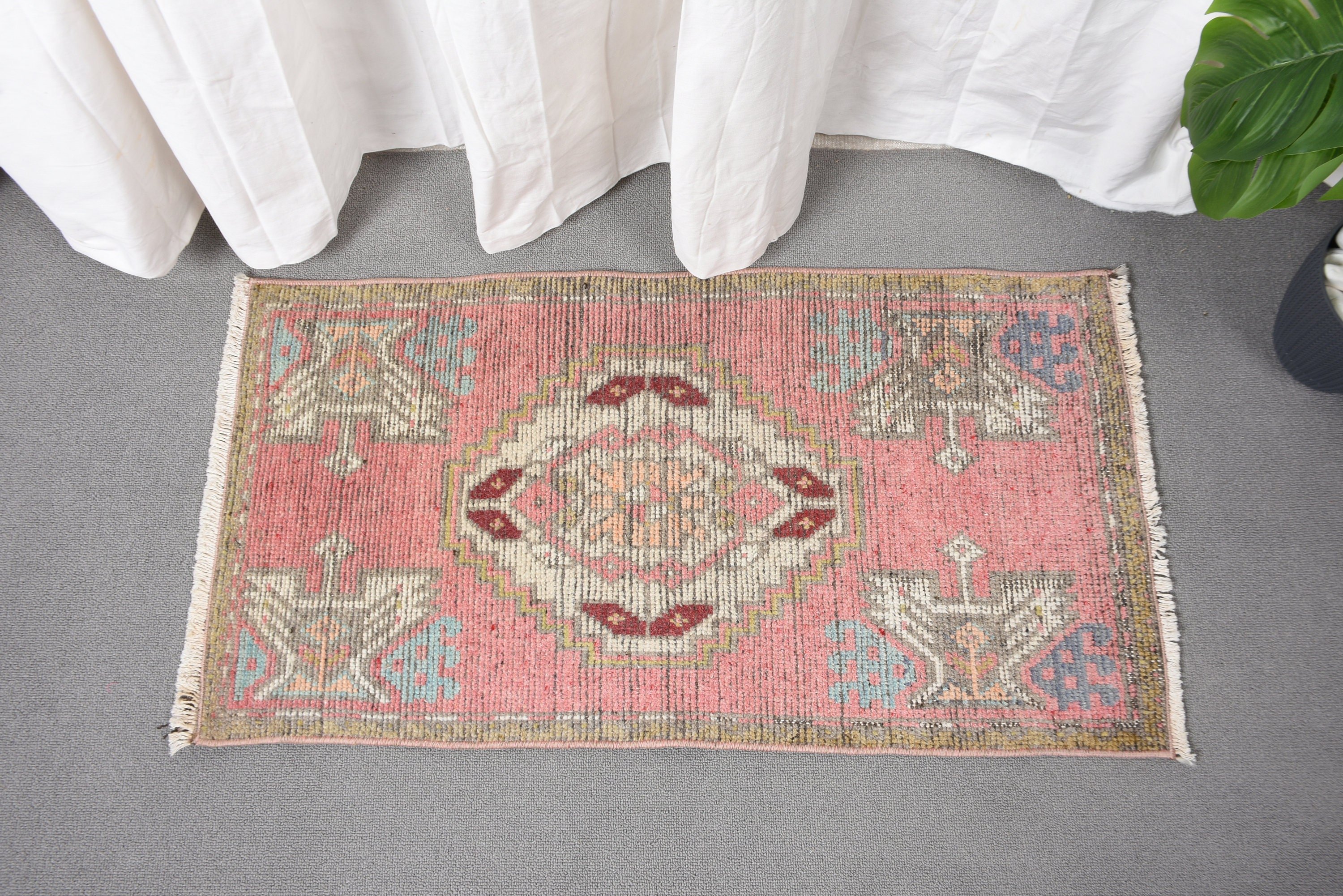 Bath Rugs, Nursery Rug, 1.6x3.1 ft Small Rug, Turkish Rug, Rugs for Door Mat, Anatolian Rugs, Pink Cool Rugs, Wool Rugs, Vintage Rugs