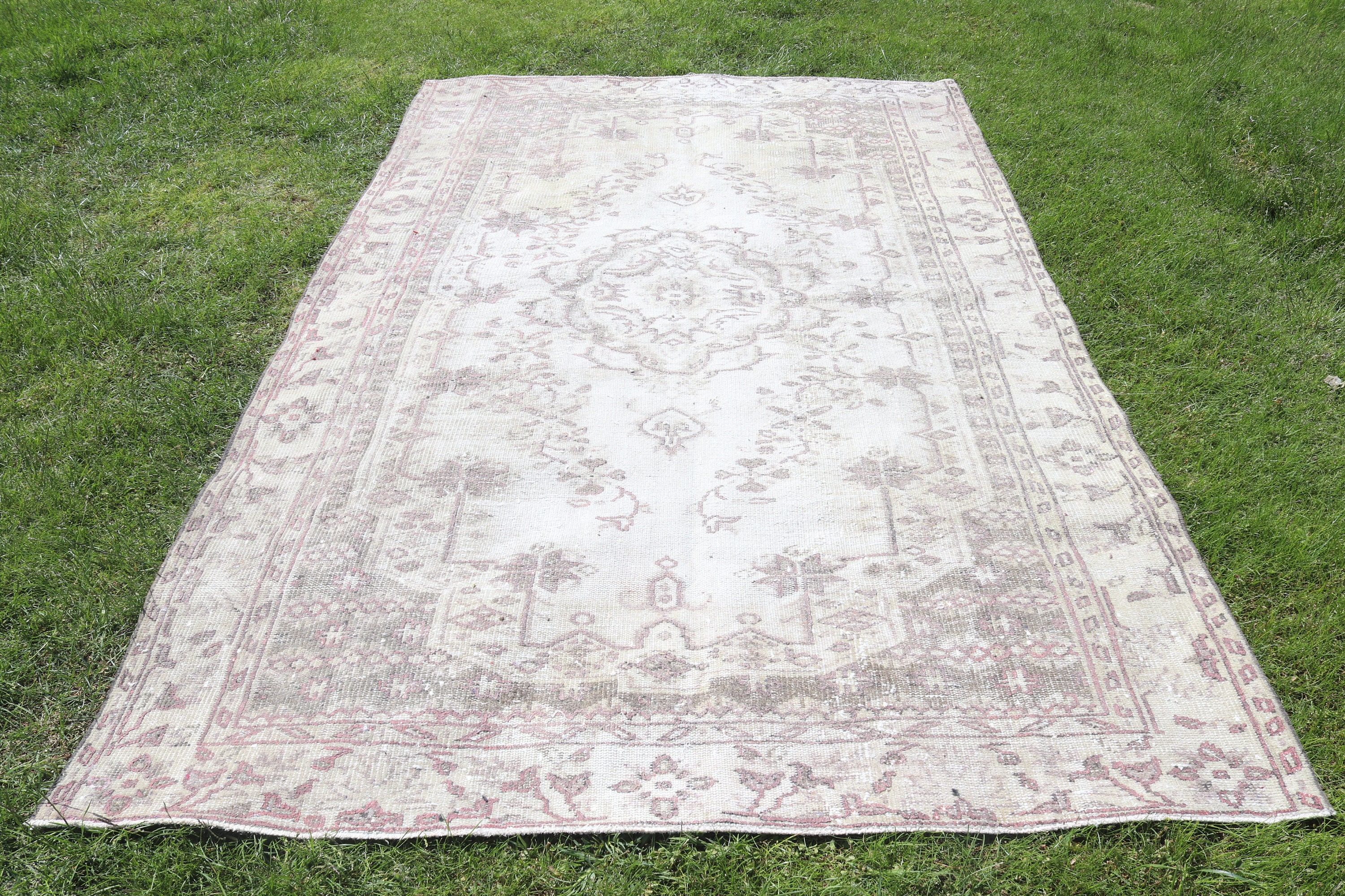 5,5x8,7 ft Büyük Halı, Vintage Halı, Türk Halısı, Büyük Boho Halısı, Bej Fas Halıları, Kabile Halısı, Salon Halıları, Oryantal Halı, Bildiri Halısı