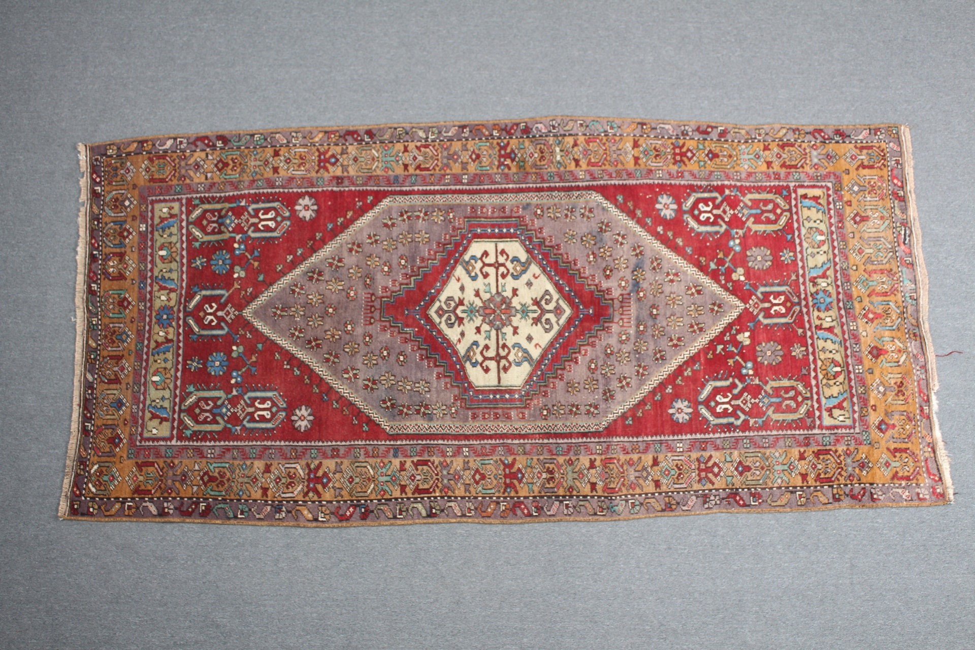 Oturma Odası Halıları, İç Mekan Halıları, Anadolu Halıları, Vintage Halı, Bohem Halısı, 3,8x7,9 ft Alan Kilimi, Kırmızı Oryantal Halı, Oryantal Halı, Türk Halıları