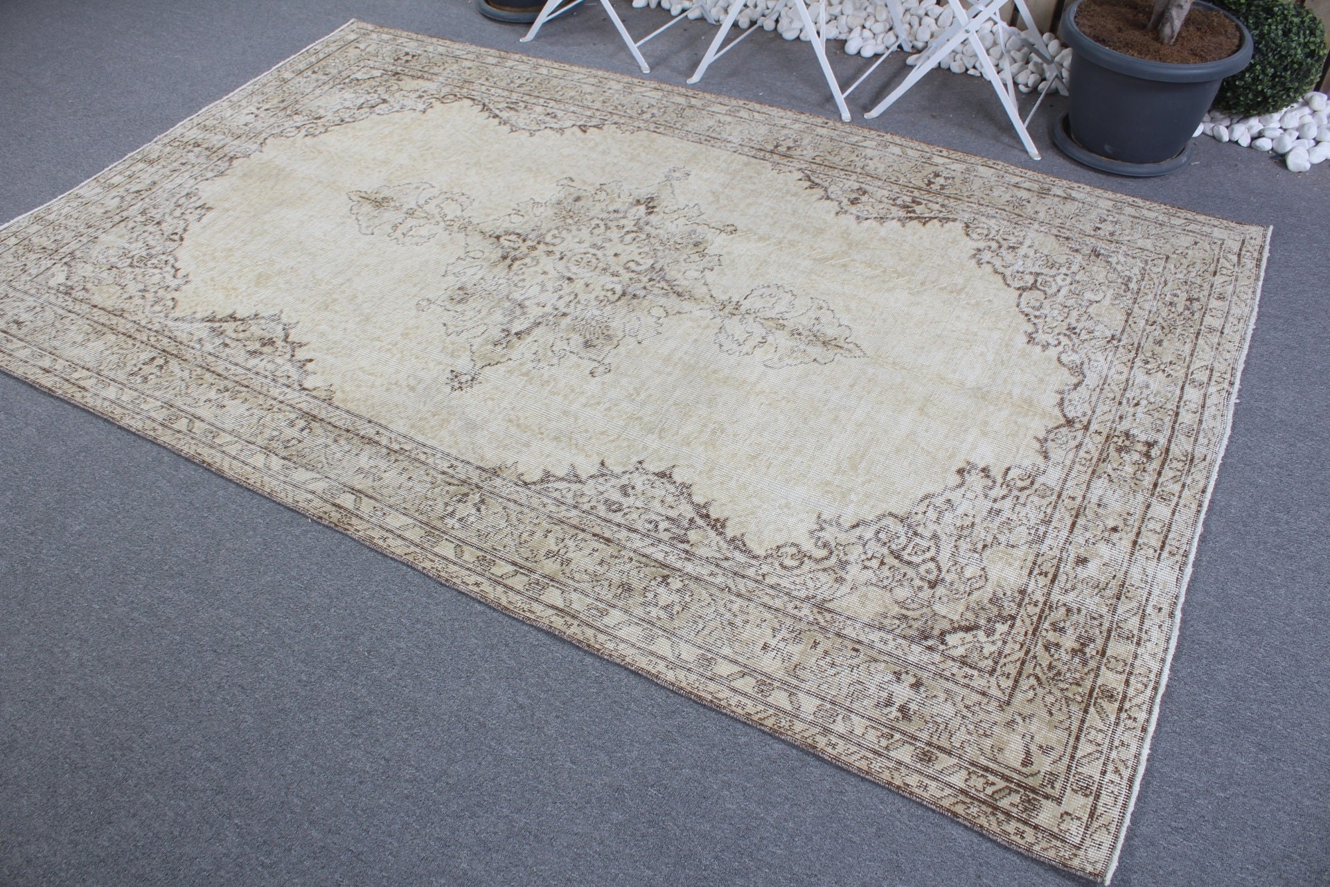 Turkish Rugs, 5.2x8.2 ft Large Rug, Beige Floor Rug, Rugs for Dining Room, Bedroom Rug, Floor Rug, Dining Room Rug, Wool Rugs, Vintage Rug