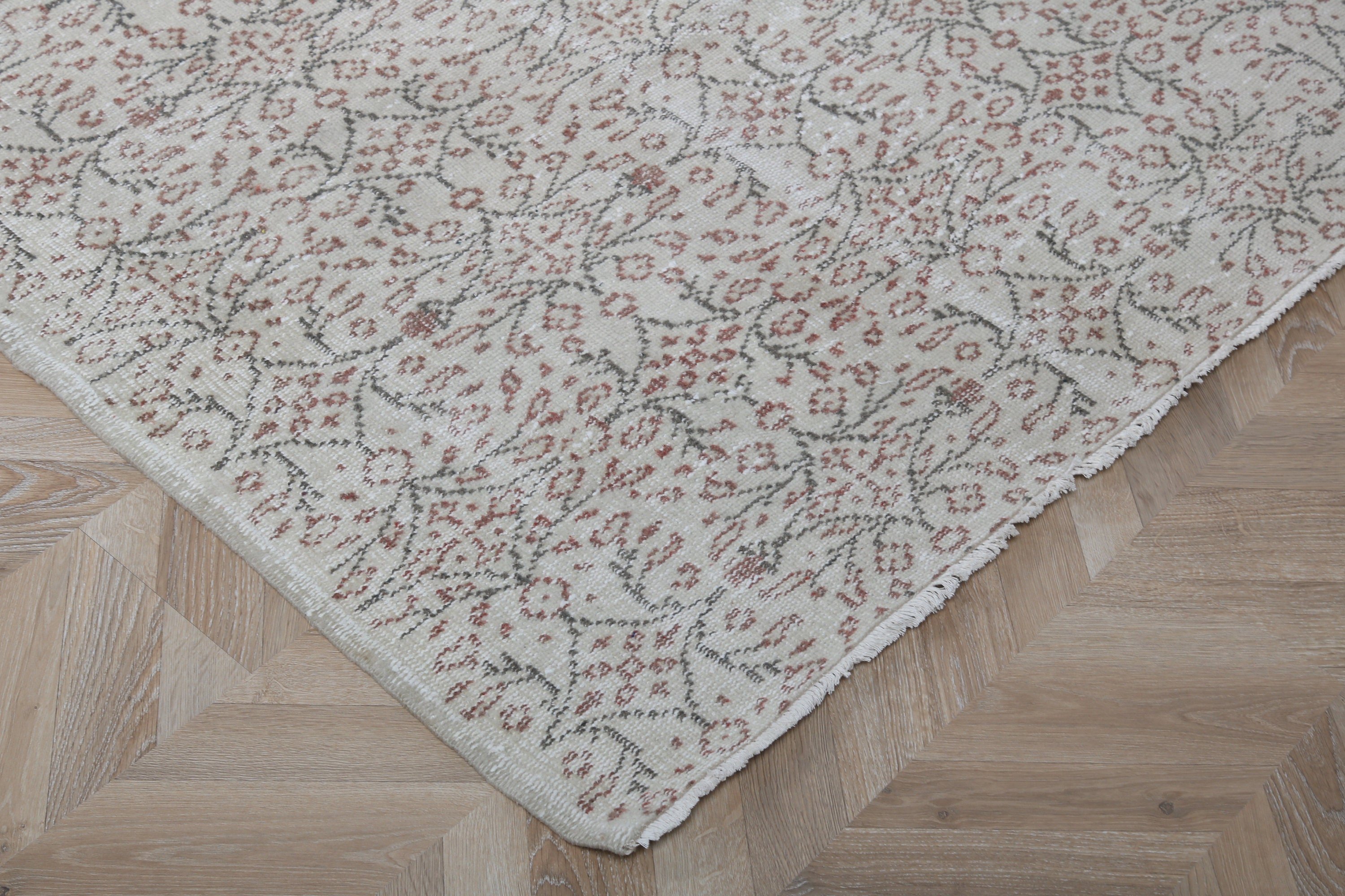 Beige Geometric Rug, Kitchen Rugs, Vintage Rug, 4.3x8.4 ft Area Rug, Handwoven Rug, Turkish Rug, Floor Rug, Bedroom Rug