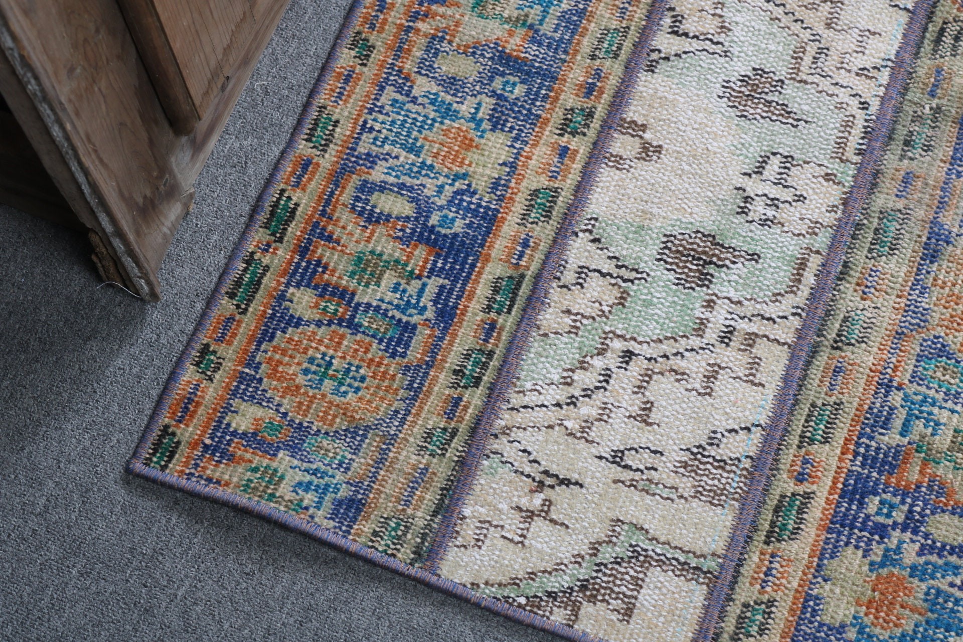 Bedroom Rugs, Wall Hanging Rug, 2.5x3.3 ft Small Rug, Door Mat Rugs, Blue Oushak Rugs, Vintage Rug, Flatweave Rugs, Turkish Rugs, Boho Rug