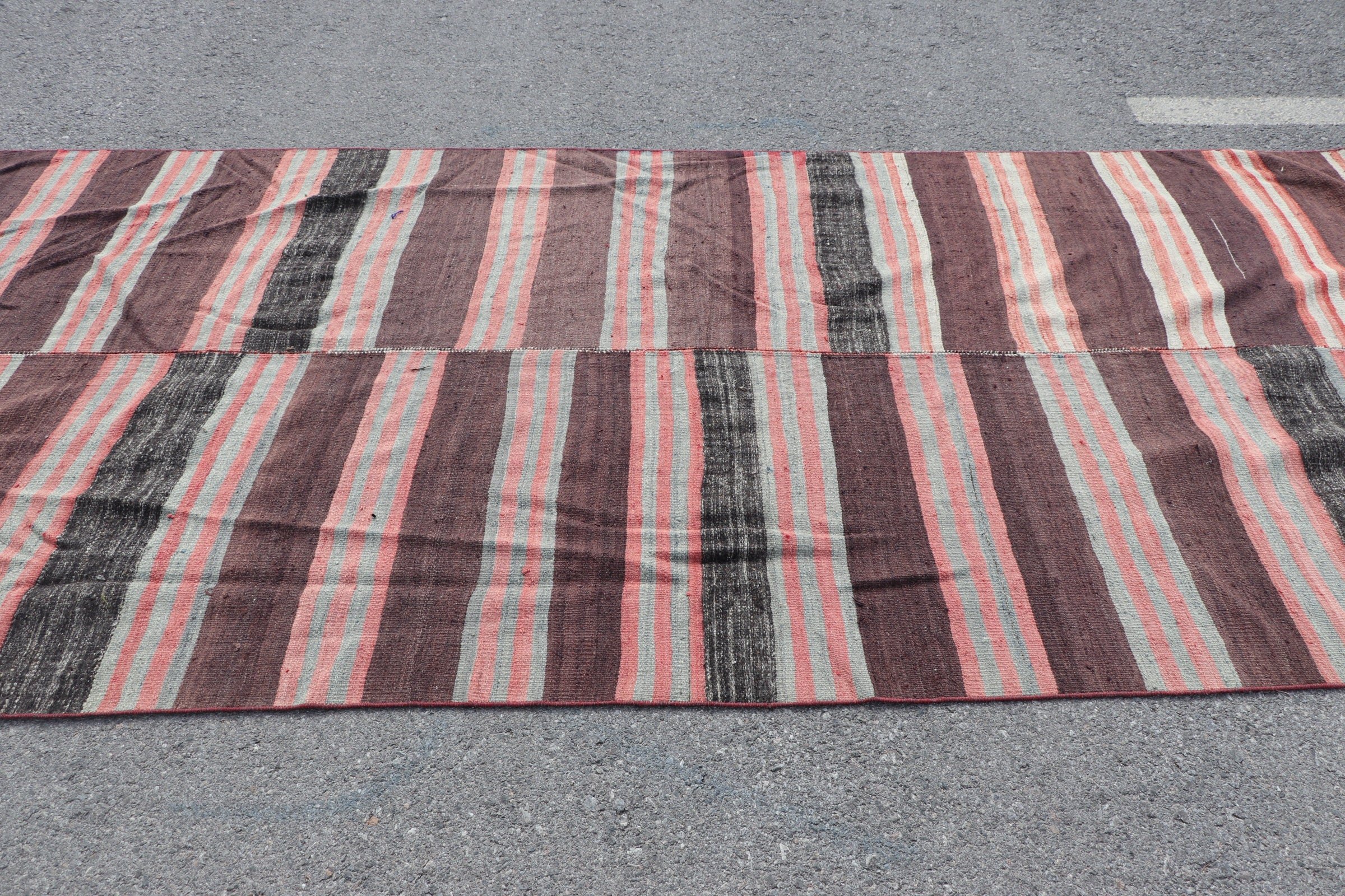 Kahverengi Uşak Kilim, Yemek odası Kilim, 155x364 cm Salon Kilim, Anadolu Kilim, Yatak odası Kilim, Oturma odası Kilim, Nostaljik Kilim