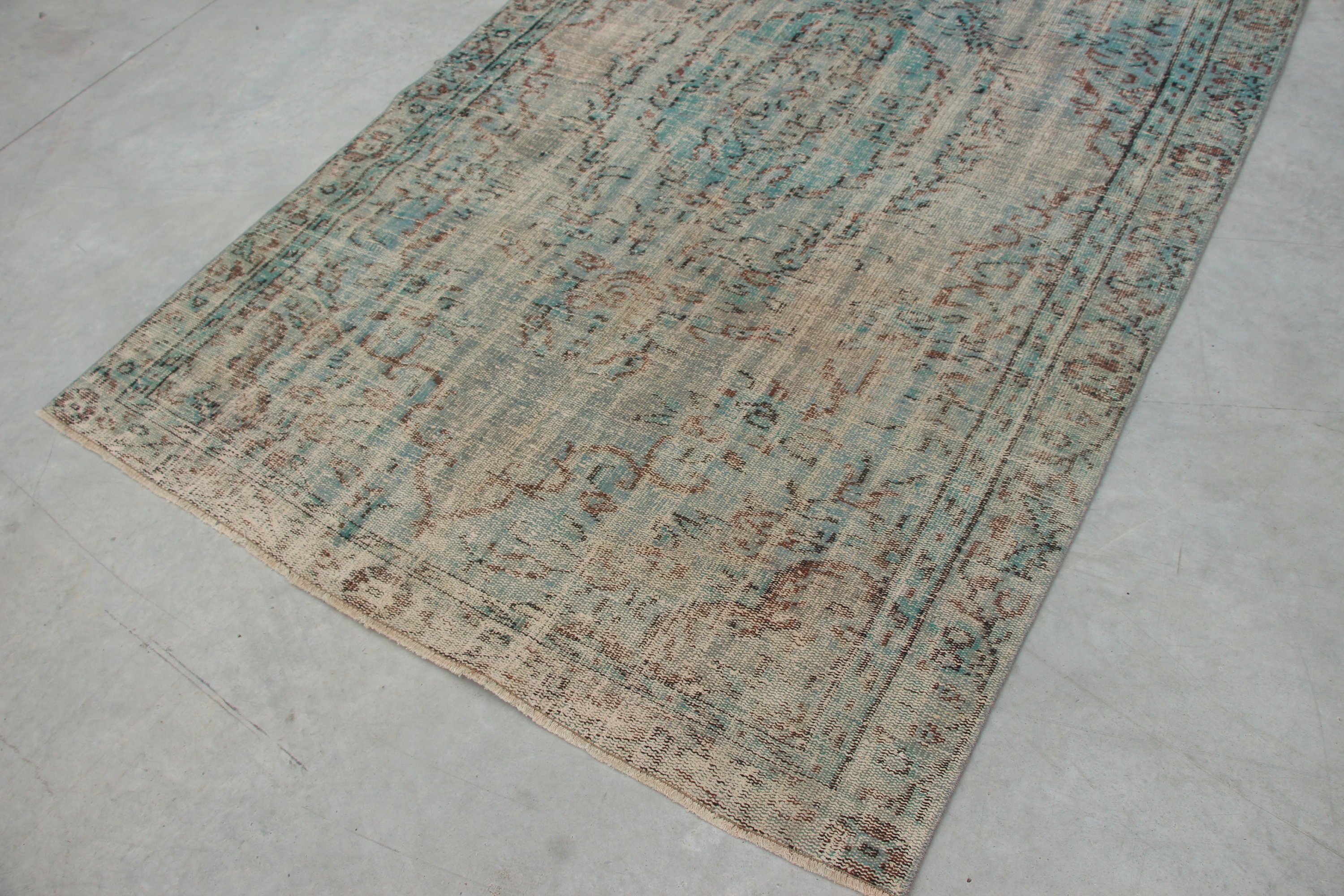 Vintage Rug, 5.2x7.8 ft Large Rug, Salon Rug, Green Home Decor Rug, Dining Room Rug, Moroccan Rugs, Turkish Rug, Kitchen Rugs, Retro Rug