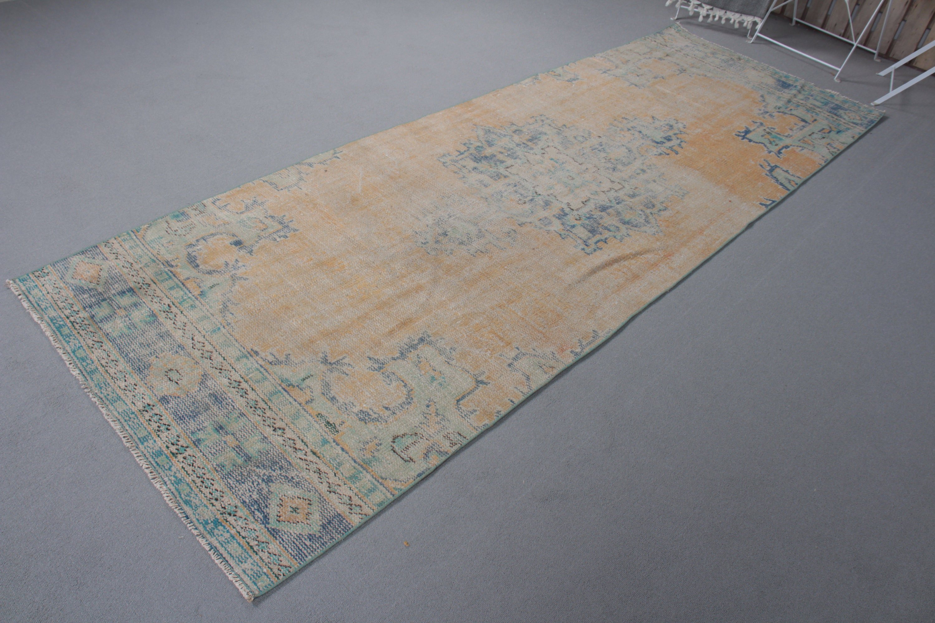 Vintage Rug, Modern Rug, Turkish Rug, Beni Ourain Runner Rug, Cool Rugs, 3.5x9.6 ft Runner Rugs, Luxury Rugs, Stair Rug, Orange Boho Rugs