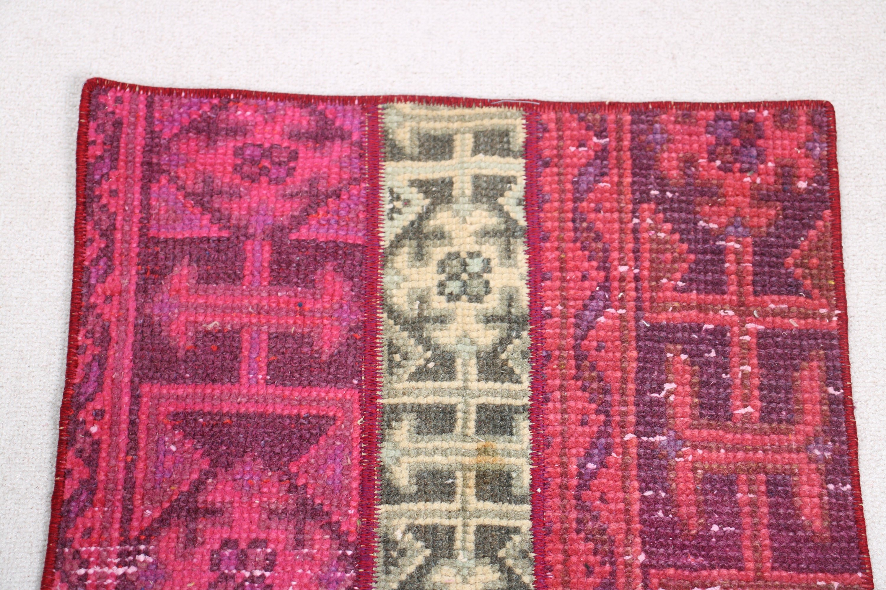 Turkish Rugs, Kitchen Rug, Pink Flatweave Rugs, Aztec Rug, Bedroom Rugs, Small Boho Rug, Vintage Rug, 1.6x3.4 ft Small Rug, Small Area Rugs