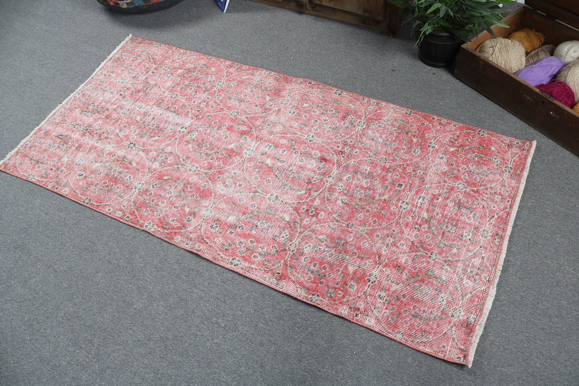 Aztec Rug, Neutral Rugs, 2.8x5.9 ft Accent Rugs, Turkish Rugs, Red Geometric Rug, Rugs for Accent, Bedroom Rugs, Vintage Rugs, Oriental Rug