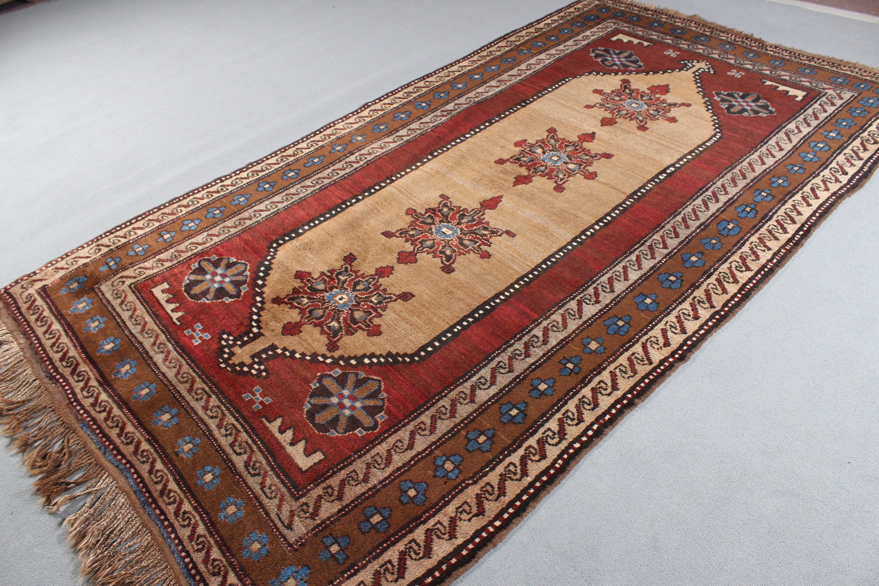 5.4x9.7 ft Büyük Halı, Düz Dokuma Halı, Kahverengi Antika Halı, Büyük Oushak Halı, Oturma Odası Halısı, Vintage Halılar, Yer Halıları, Yün Halı, Türk Halısı