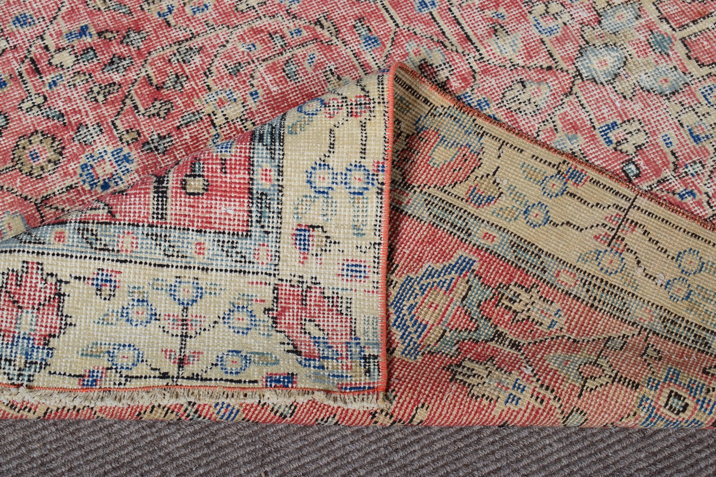 Mutfak Halıları, Vintage Halılar, 4x7,8 ft Alan Halıları, Soğuk Halı, Türk Halısı, Boho Alan Halısı, Yer Halısı, Yün Halısı, Tribal Halısı, Kırmızı Mutfak Halısı