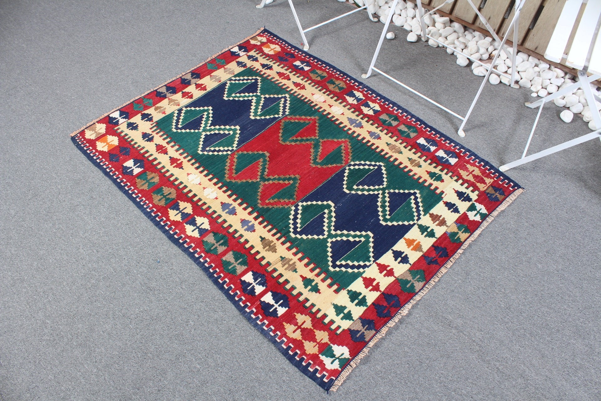 Rugs for Bath, Kilim, Turkish Rugs, Bright Rugs, Vintage Rug, Kitchen Rug, Oushak Rugs, Entry Rugs, 3.1x4.2 ft Small Rugs, Red Bedroom Rugs