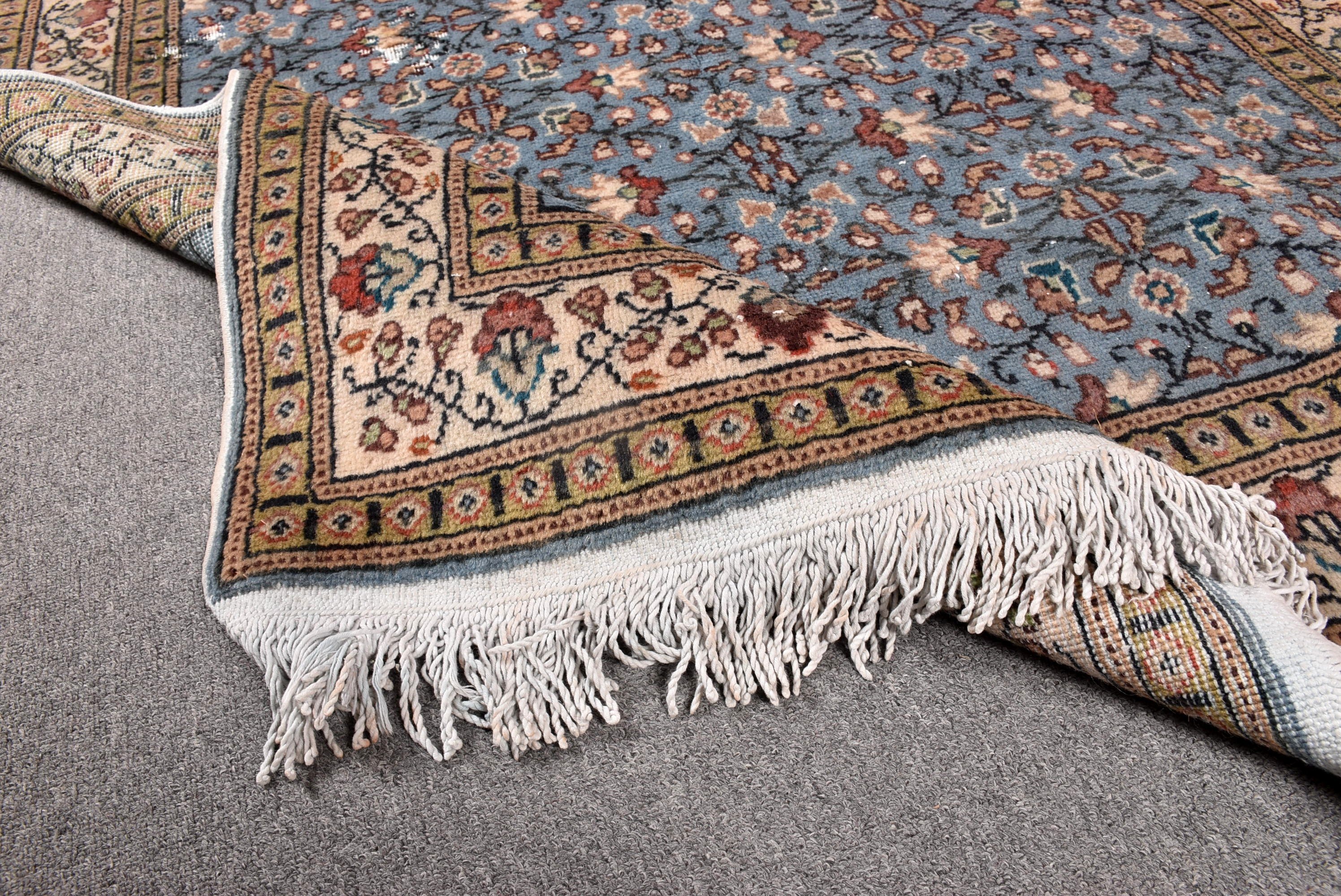 Türk Halıları, Boho Vurgulu Halılar, Yün Halılar, Yatak Odası Halıları, 3,9x6,1 ft Vurgulu Halılar, Kabile Halıları, Vintage Halılar, Mavi Yer Halıları, Ev Dekor Halıları