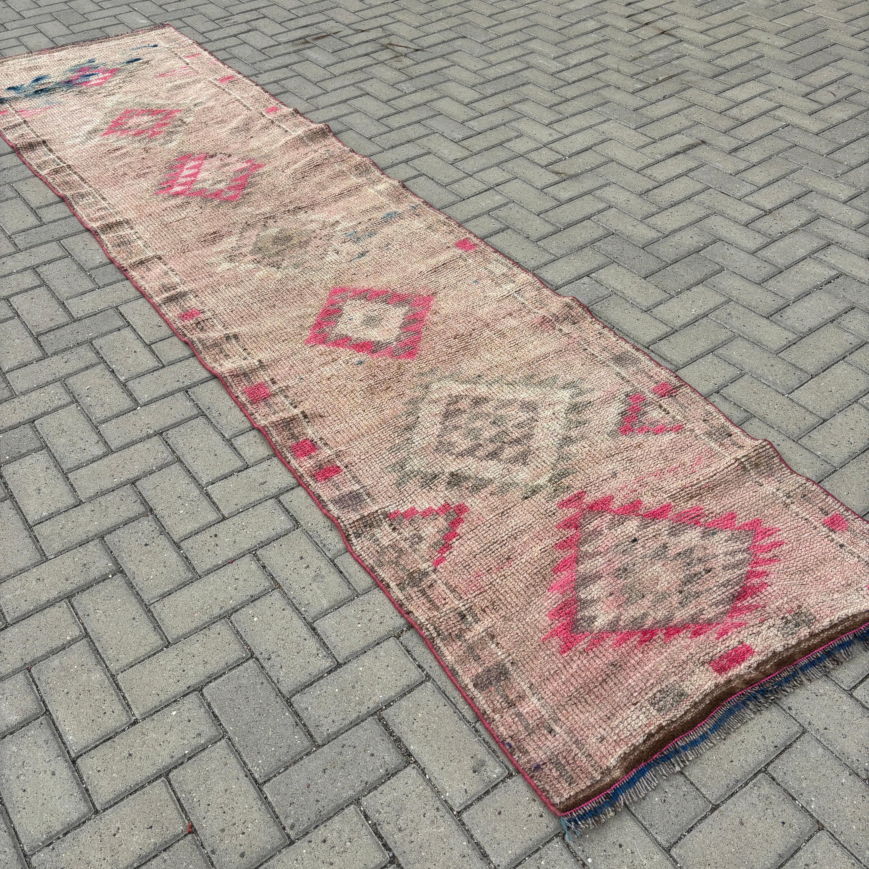 Oushak Rugs, Floor Rug, Vintage Rug, Corridor Rugs, 2.8x11.4 ft Runner Rugs, Bronze Statement Rugs, Statement Rugs, Turkish Rug, Stair Rugs