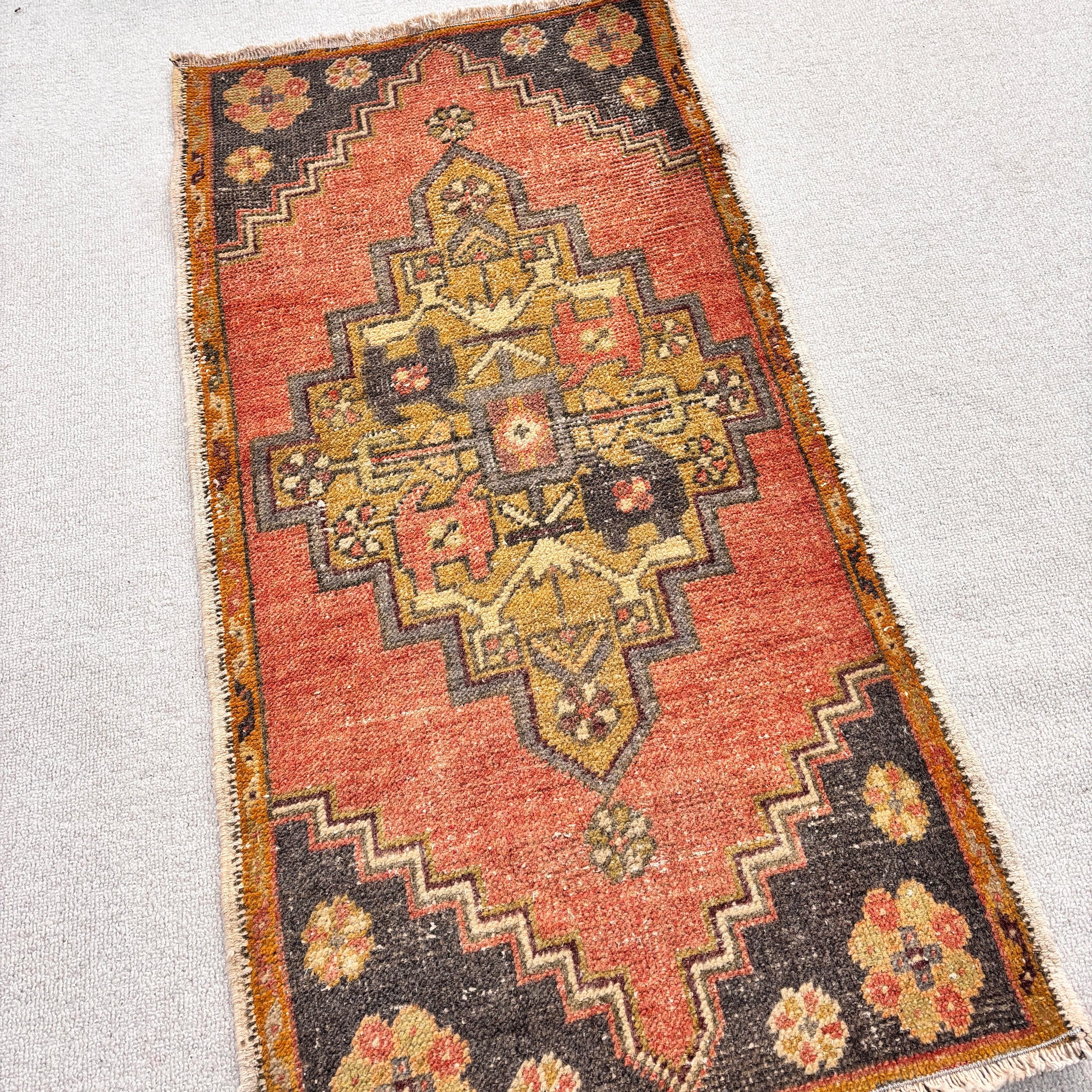 Türk Halıları, Kahverengi Oryantal Halılar, Lüks Halı, Anadolu Halısı, Vintage Halı, Yatak Odası Halıları, Kapı Paspası Halısı, Fas Halıları, 1.7x3.4 ft Küçük Halılar