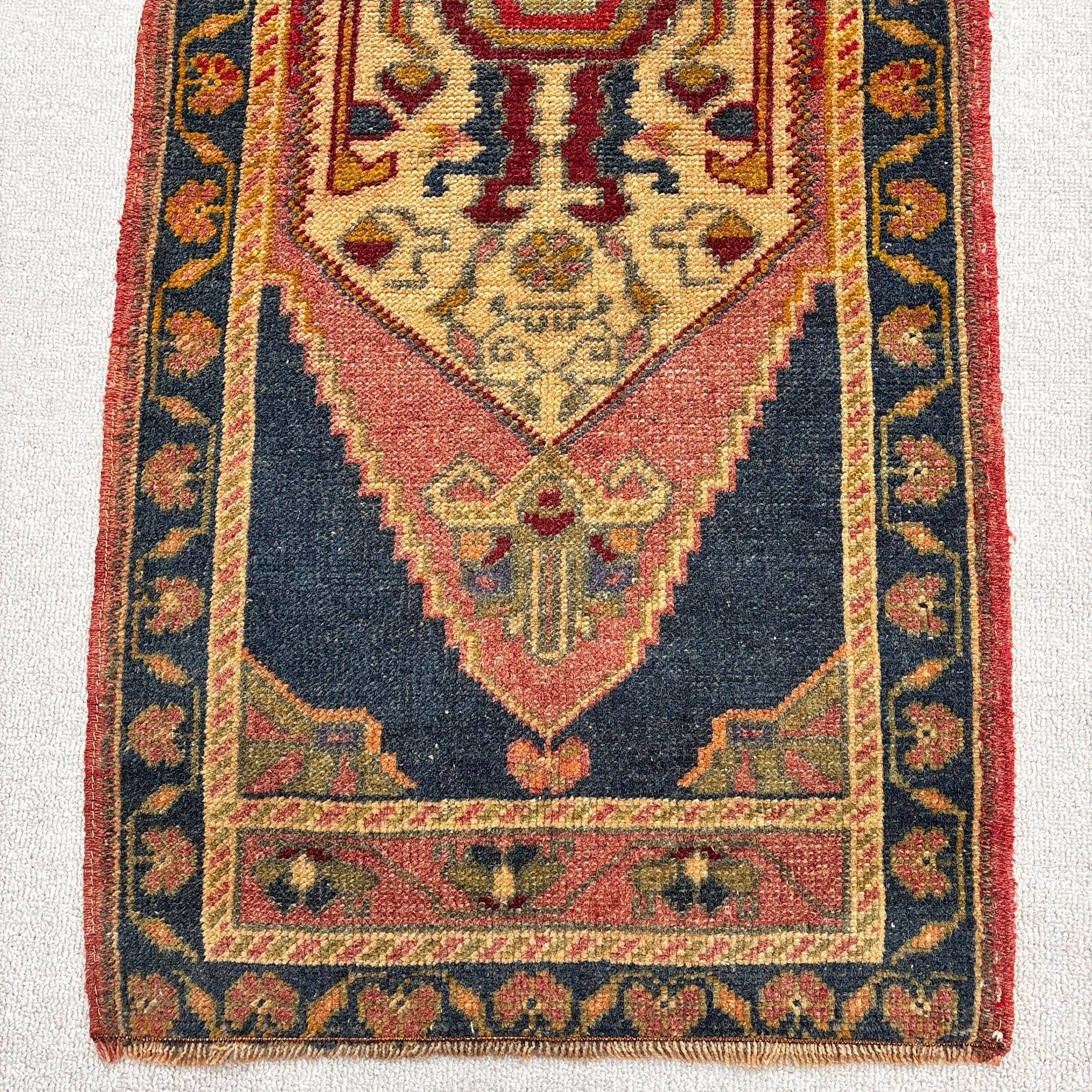 Vintage Rug, Cool Rug, Small Boho Rug, 1.8x4.3 ft Small Rug, Nursery Rug, Rugs for Car Mat, Turkish Rugs, Red Bedroom Rug, Anatolian Rugs