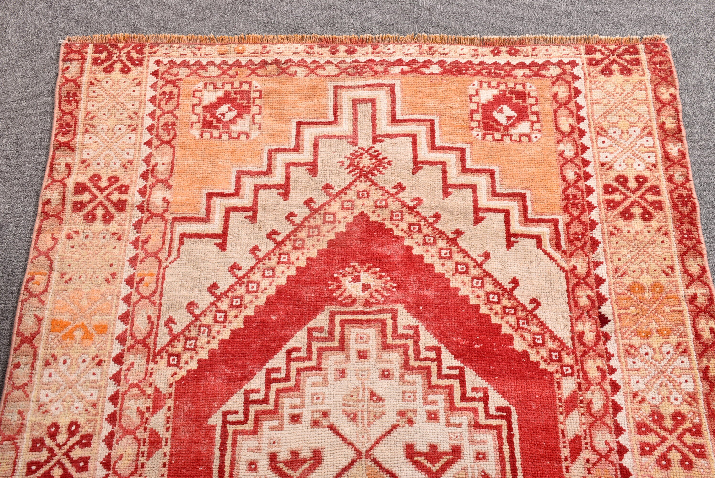 3.5x5.4 ft Accent Rug, Entry Rugs, Office Rugs, Decorative Rug, Turkish Rug, Red Kitchen Rugs, Cool Rug, Vintage Rugs, Floor Rugs