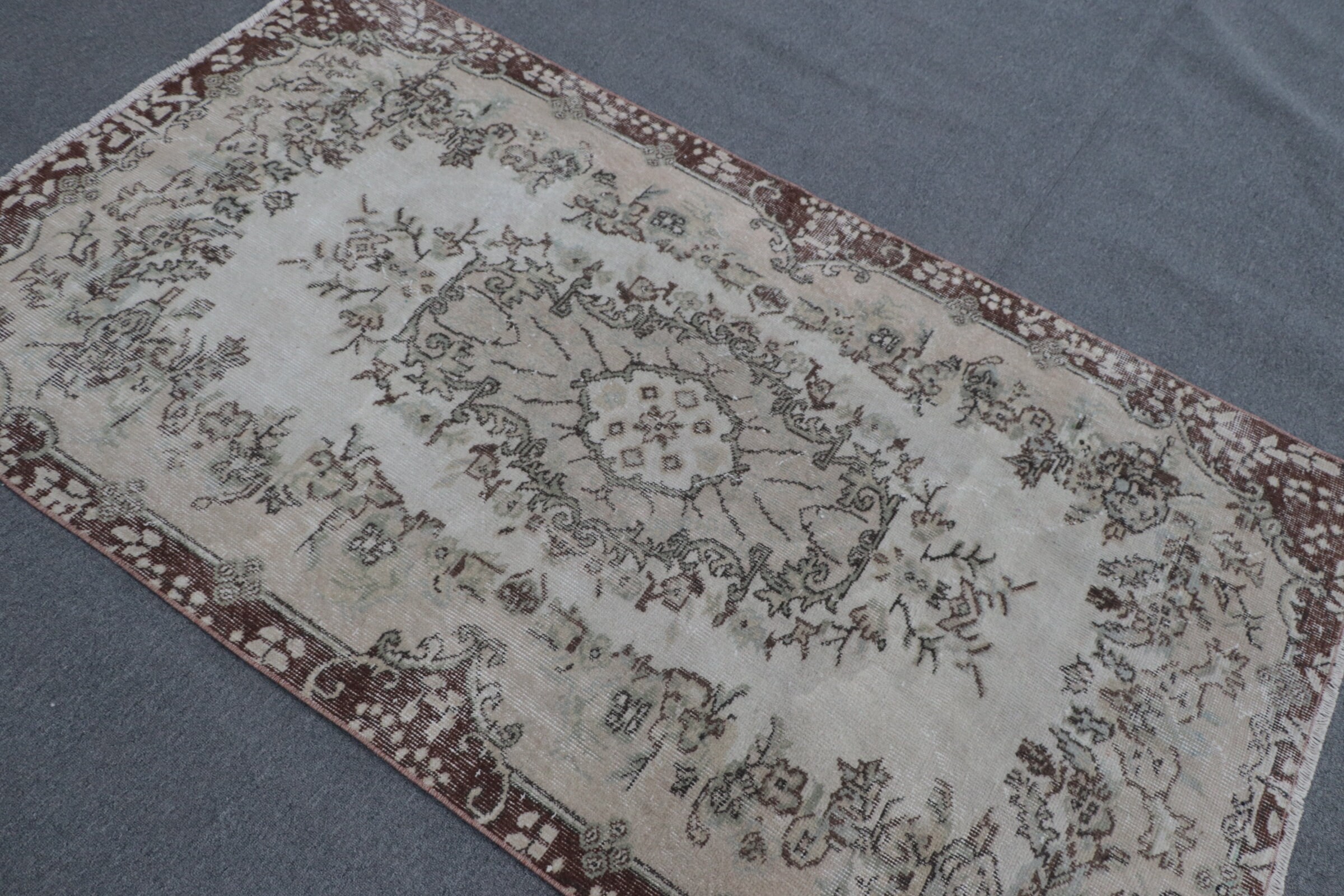 Vintage Halılar, Yün Halı, 3,6x6,5 ft Accent Halı, Mutfak Halıları, Bej Yün Halı, Çocuk Odası Halısı, Türk Halısı, Çocuk Odası Halıları, Harika Halılar