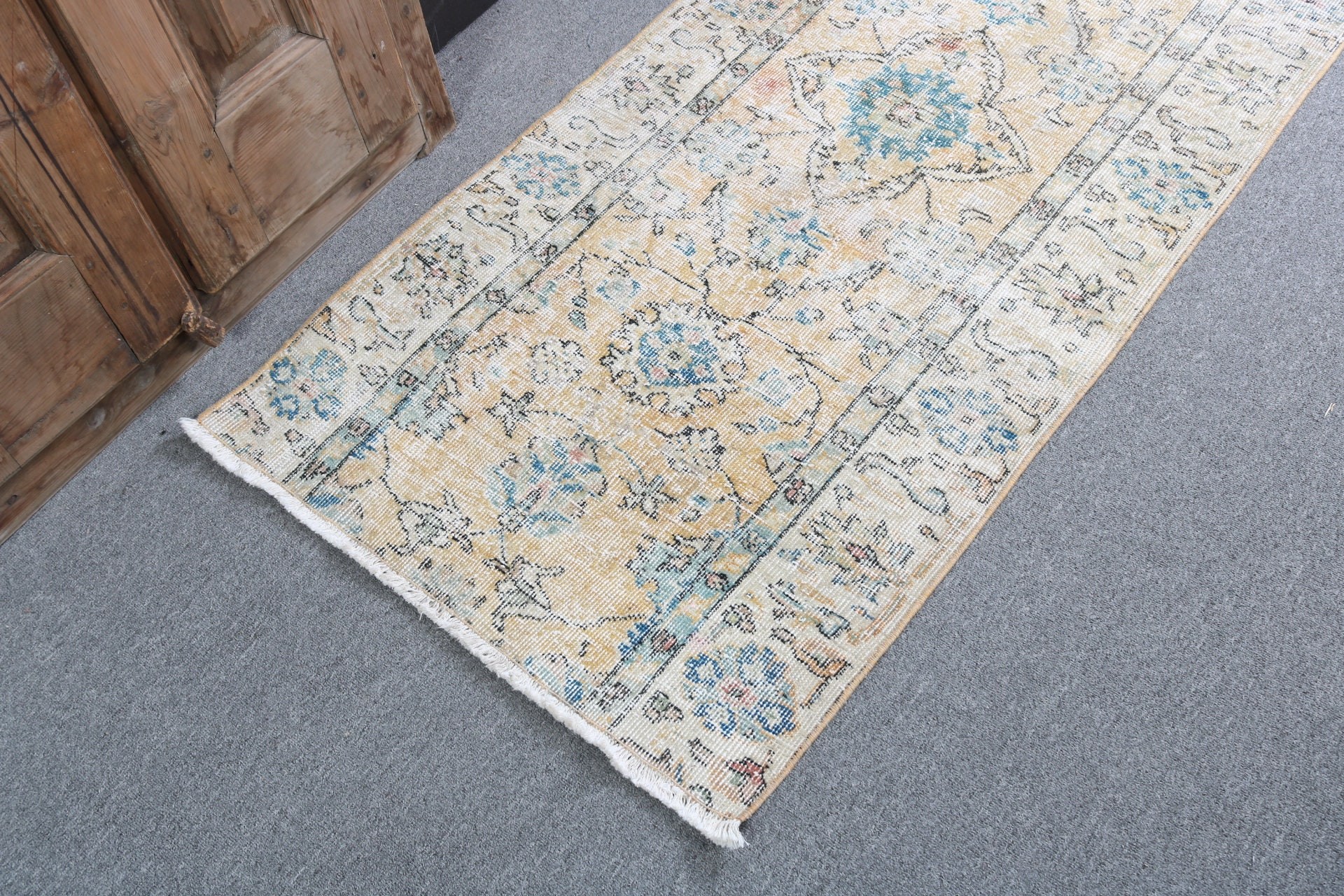 2.5x4.6 ft Small Rug, Luxury Rug, Floor Rug, Bathroom Rugs, Small Boho Rug, Yellow Cool Rug, Turkish Rug, Vintage Rugs, Bath Mat Boho Rug