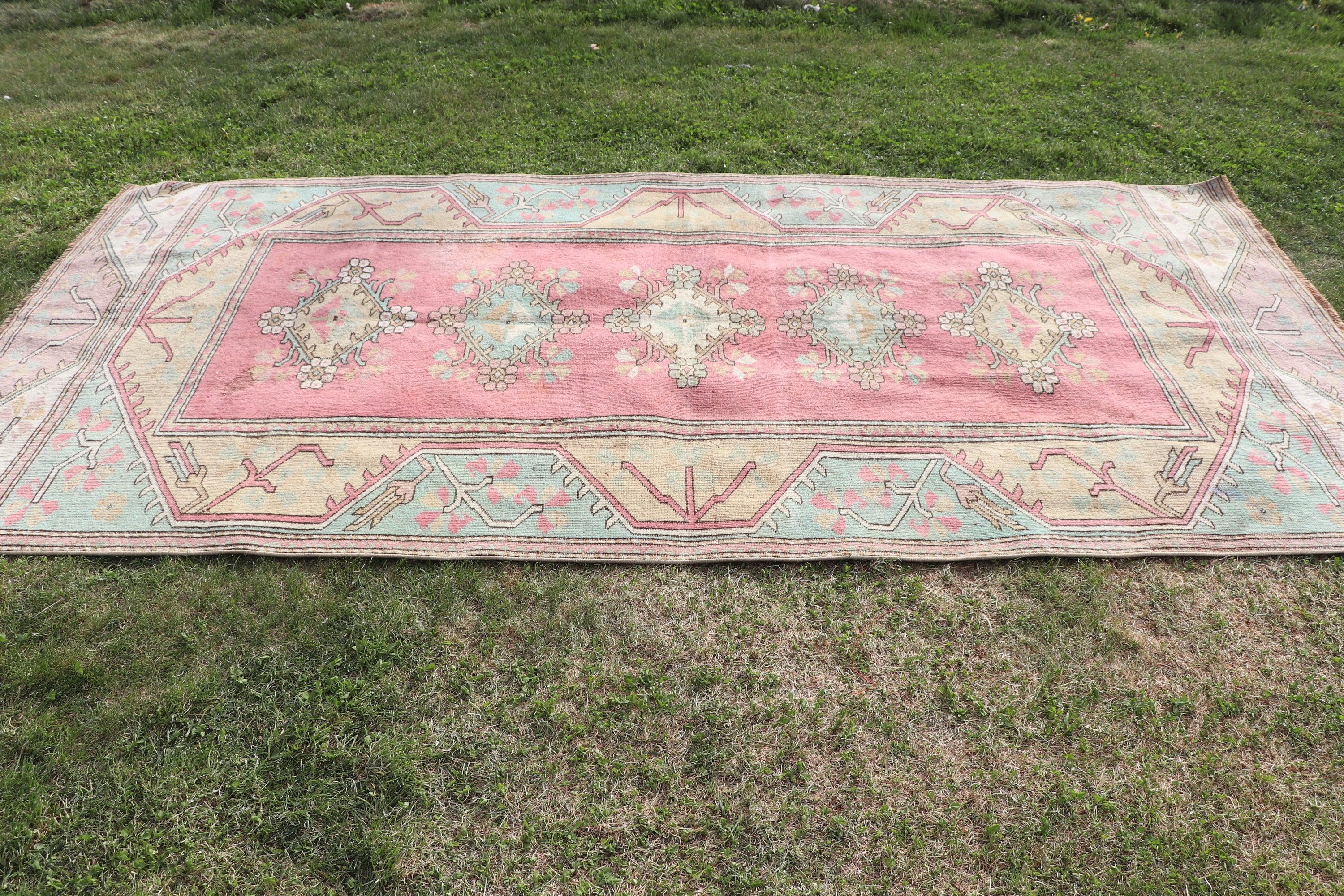 Oriental Rug, 4.4x9.4 ft Large Rugs, Salon Rug, Red Boho Rugs, Vintage Rug, Large Vintage Rug, Kitchen Rugs, Decorative Rugs, Turkish Rugs