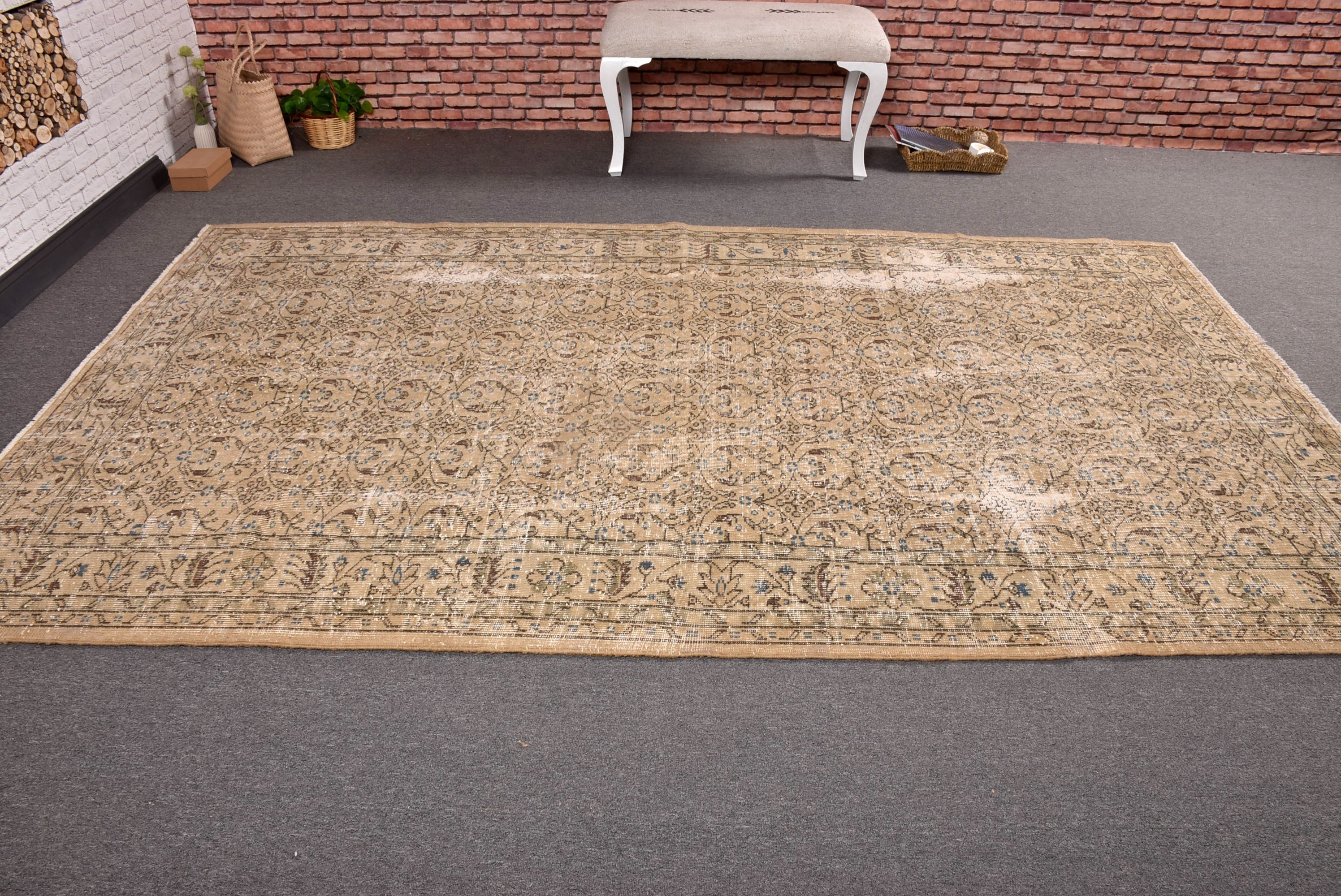 5.6x9.5 ft Büyük Halılar, Bej Boho Halı, Yatak Odası Halısı, Türk Halıları, Oturma Odası Halıları, Düz Dokuma Halı, Büyük Boho Halısı, Vintage Halılar