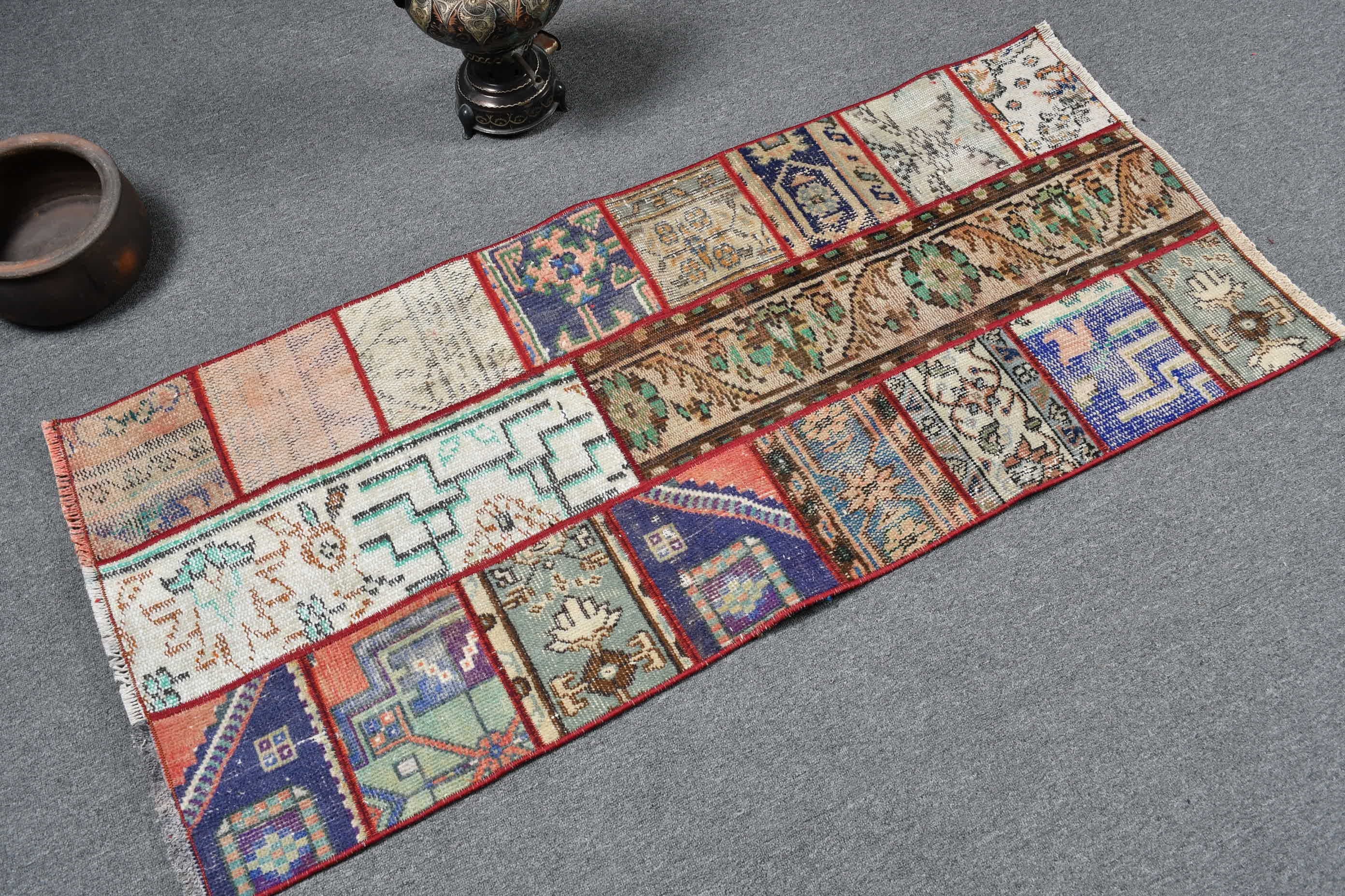 Kitchen Rugs, Tribal Rug, Door Mat Rug, Bedroom Rug, Vintage Rugs, Moroccan Rugs, 2.2x4.9 ft Small Rug, Turkish Rugs, Green Anatolian Rugs
