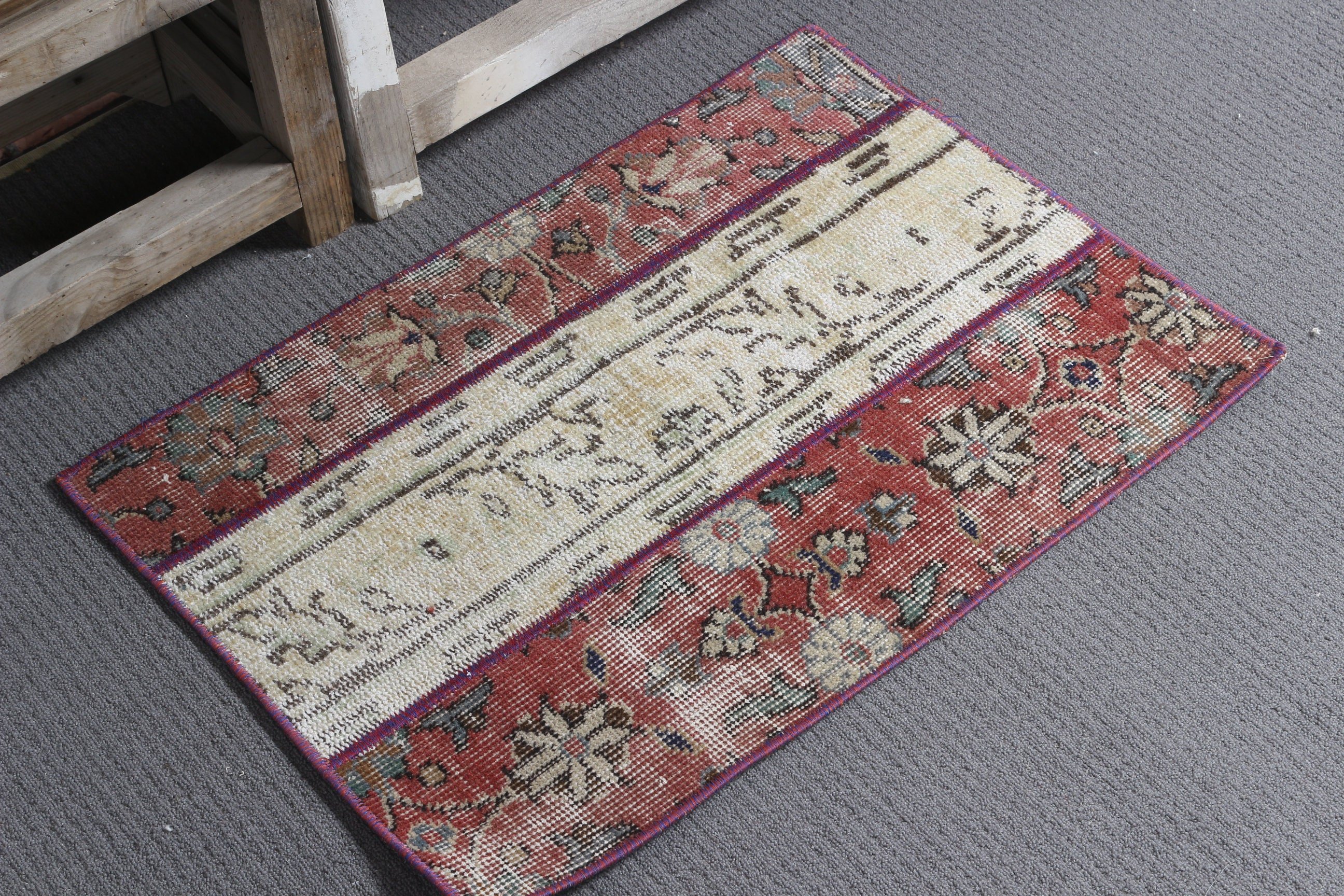 Beige Floor Rug, Turkish Rugs, Kitchen Rugs, Vintage Rug, Pale Rugs, Wall Hanging Rugs, Bedroom Rug, Floor Rug, 1.6x2.3 ft Small Rug