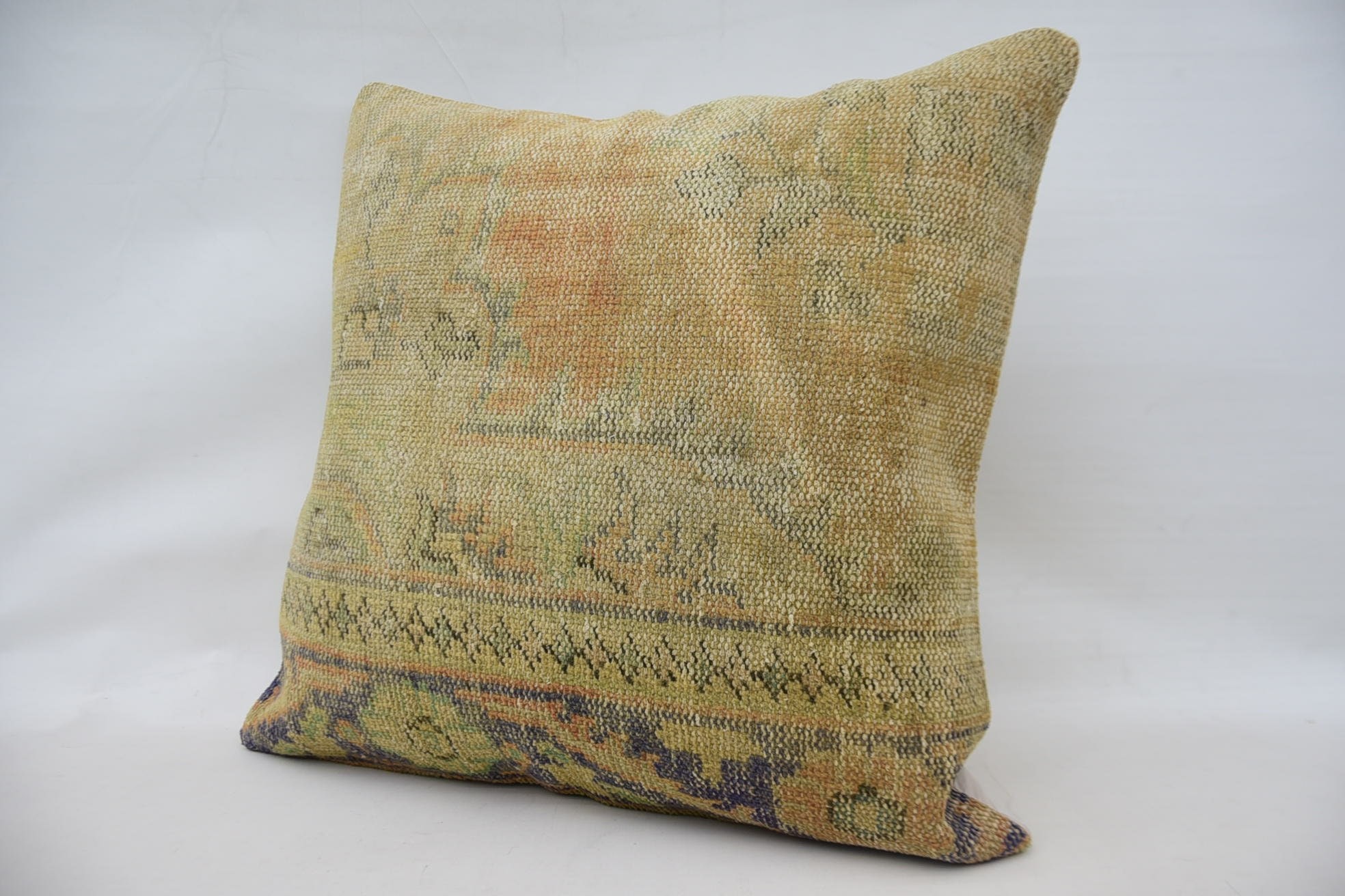 28"x28" Beige Cushion, Boho Pillow Sham Cover, Interior Designer Pillow, Pillow for Sofa, Handmade Throw Pillow Cover