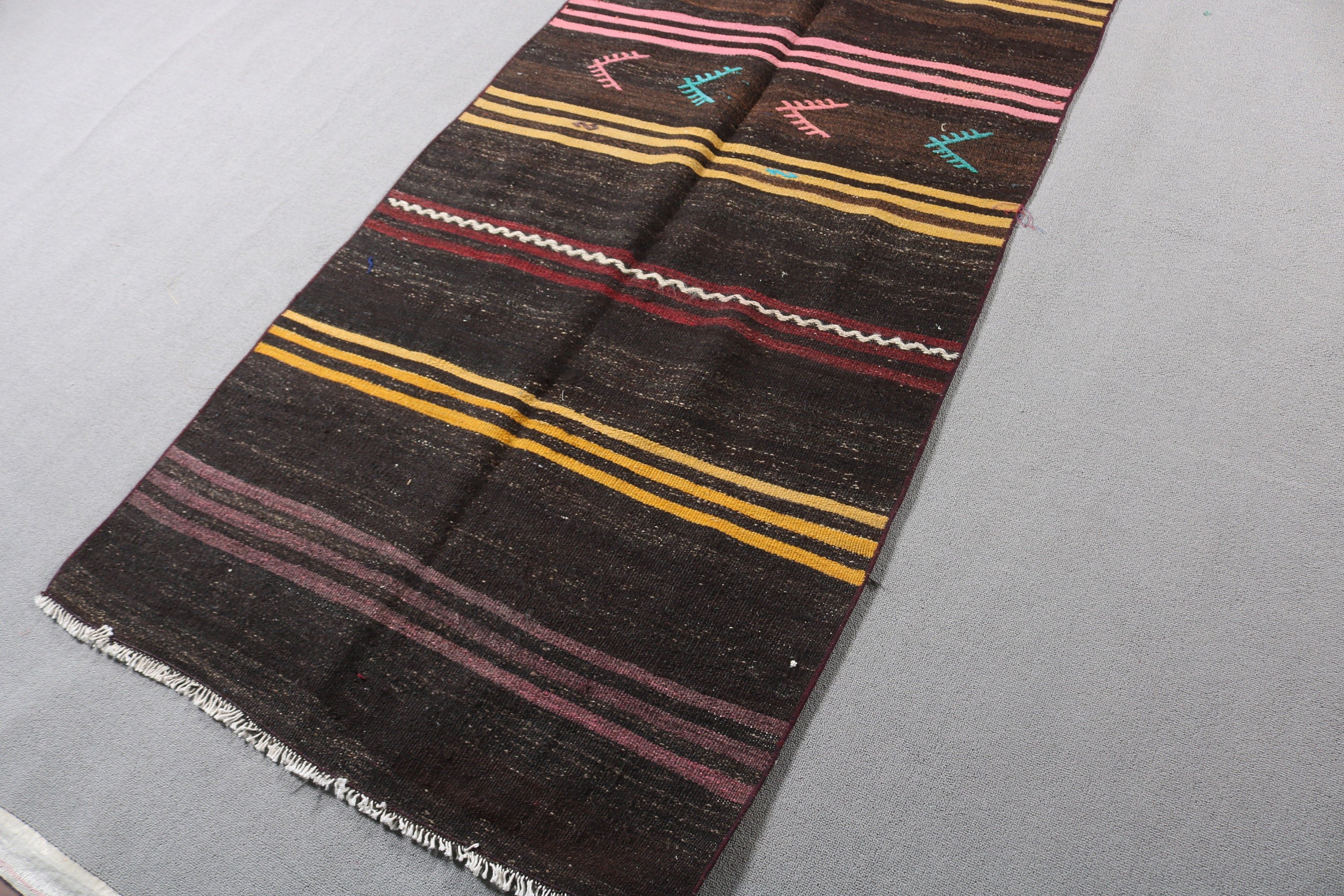 Yatak Odası Halısı, Anadolu Halısı, 3.3x11.8 ft Yolluk Halıları, Vintage Halı, Koridor Halısı, Türk Halısı, Kahverengi Mutfak Halıları, Kilim, Koridor Halıları