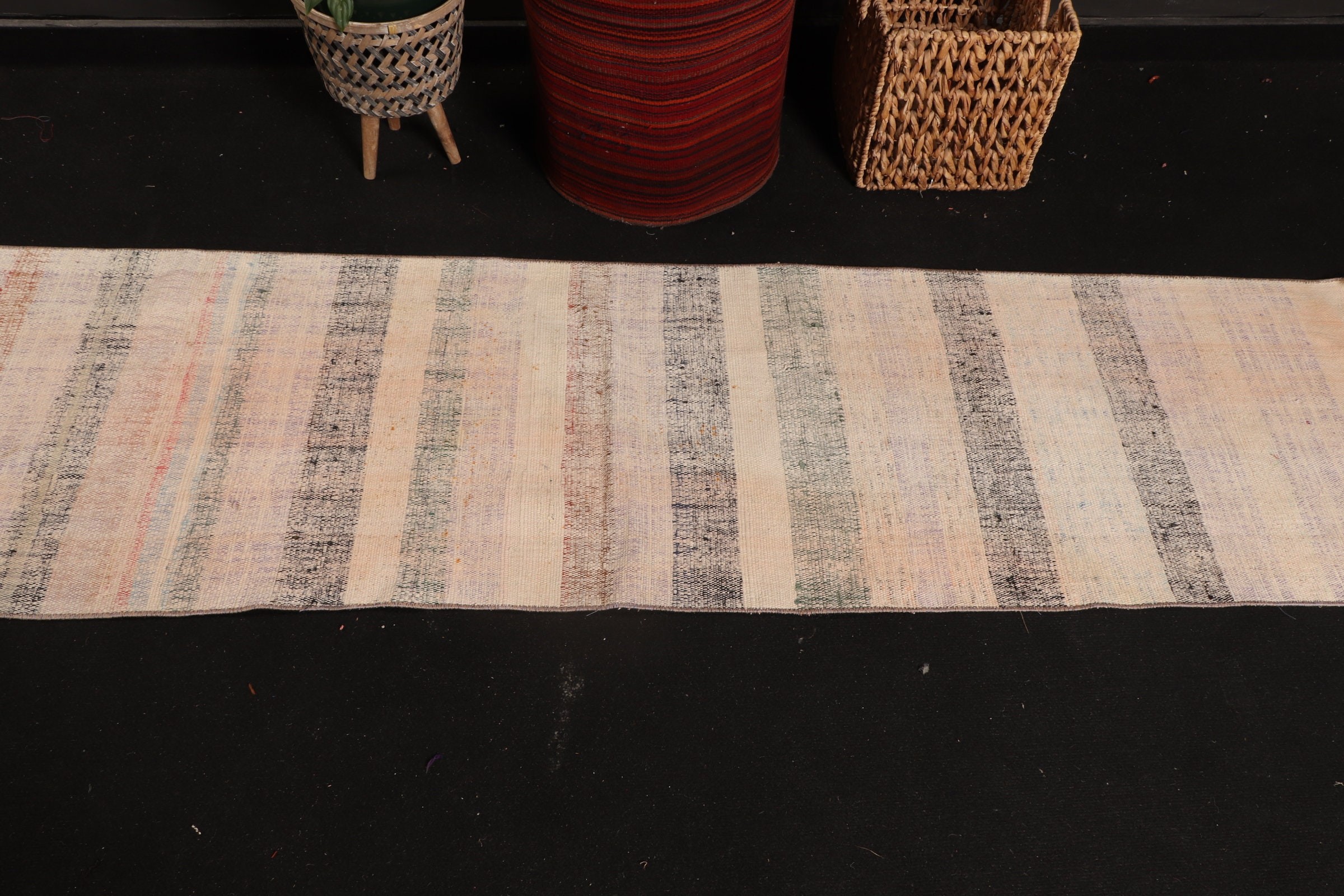 Koridor Halıları, Vintage Halı, Bej Anadolu Halıları, Türk Halısı, Antika Halılar, Havalı Halı, Mutfak Halıları, 2.1x7.4 ft Yolluk Halısı, Kilim