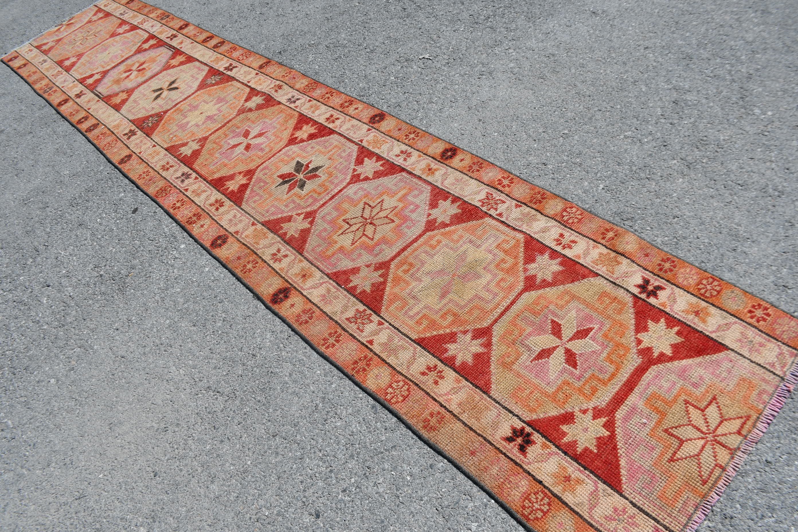 Old Rug, Floor Rug, Colorful Rug, 2.6x12.9 ft Runner Rugs, Turkish Rug, Vintage Rug, Kitchen Rugs, Rugs for Runner, Kitchen Rug Runner Rugs