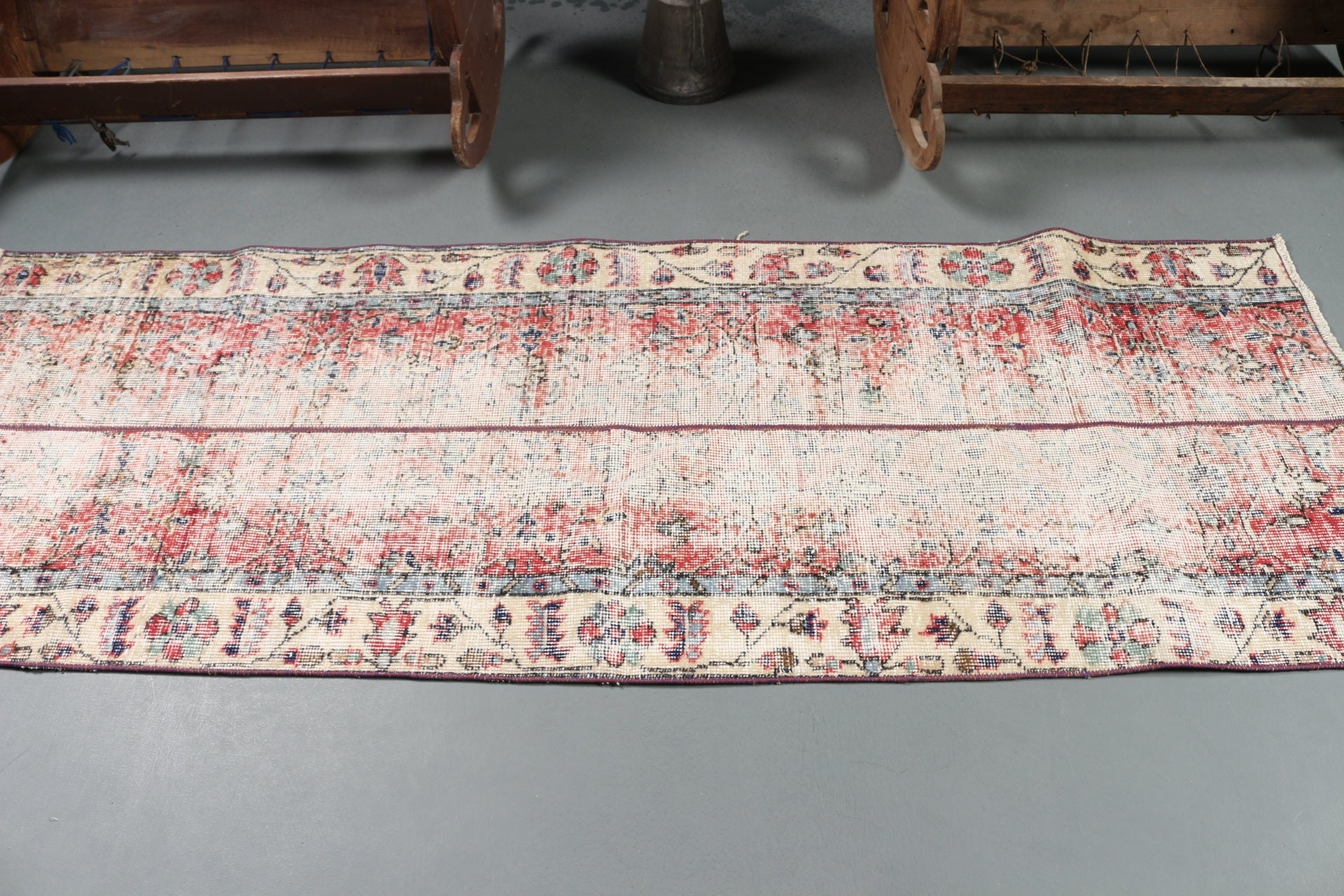 Beige Bedroom Rug, Rugs for Corridor, Vintage Rug, Dorm Rug, 2.6x7.3 ft Runner Rug, Turkish Rugs, Bedroom Rug, Corridor Rugs