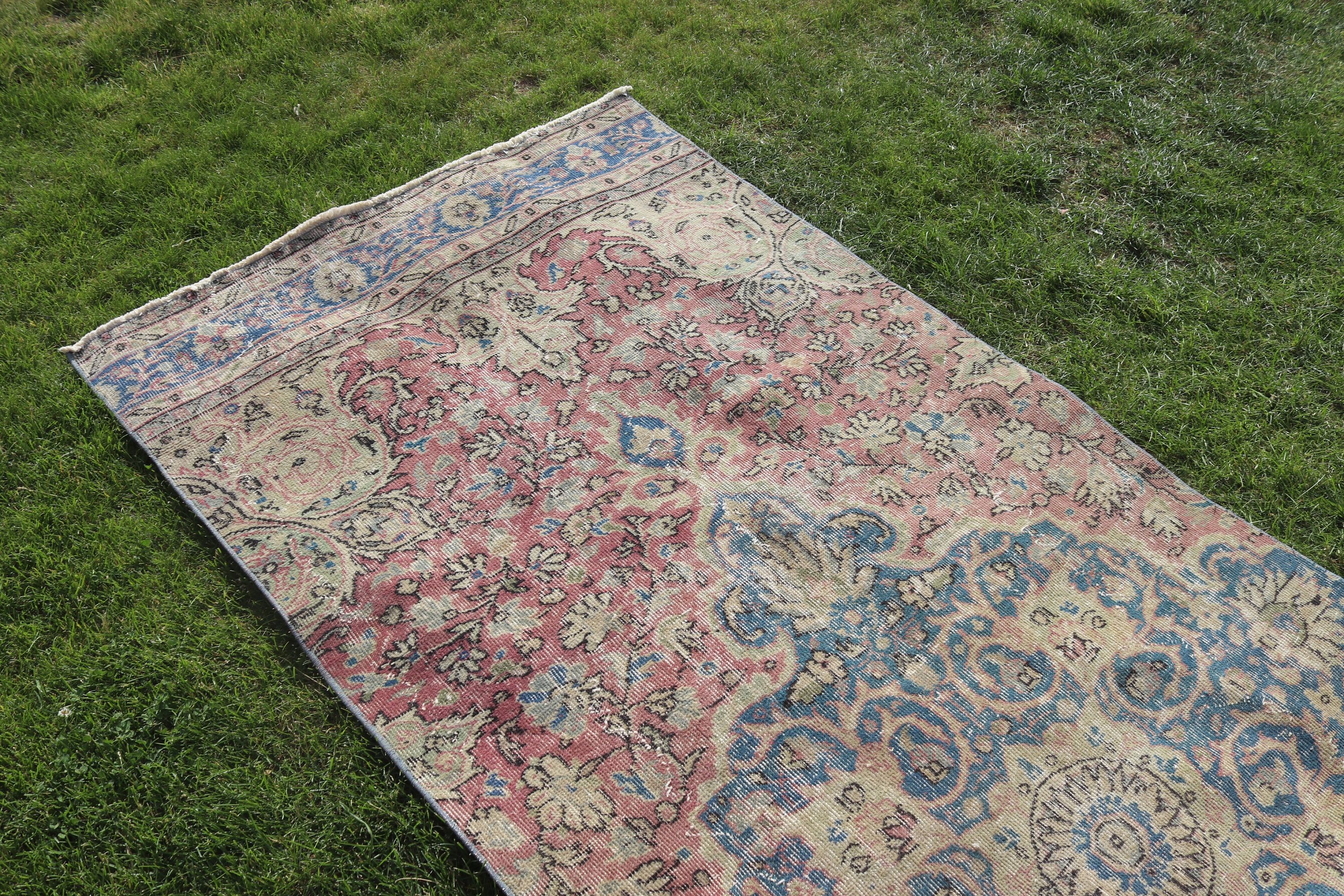 Koridor Halıları, Lüks Halı, Oushak Halı, Koşucu Halıları, Sanatsal Halılar, Türk Halısı, Bej Oushak Halısı, Vintage Halı, 3,9x10,5 ft Koşucu Halısı