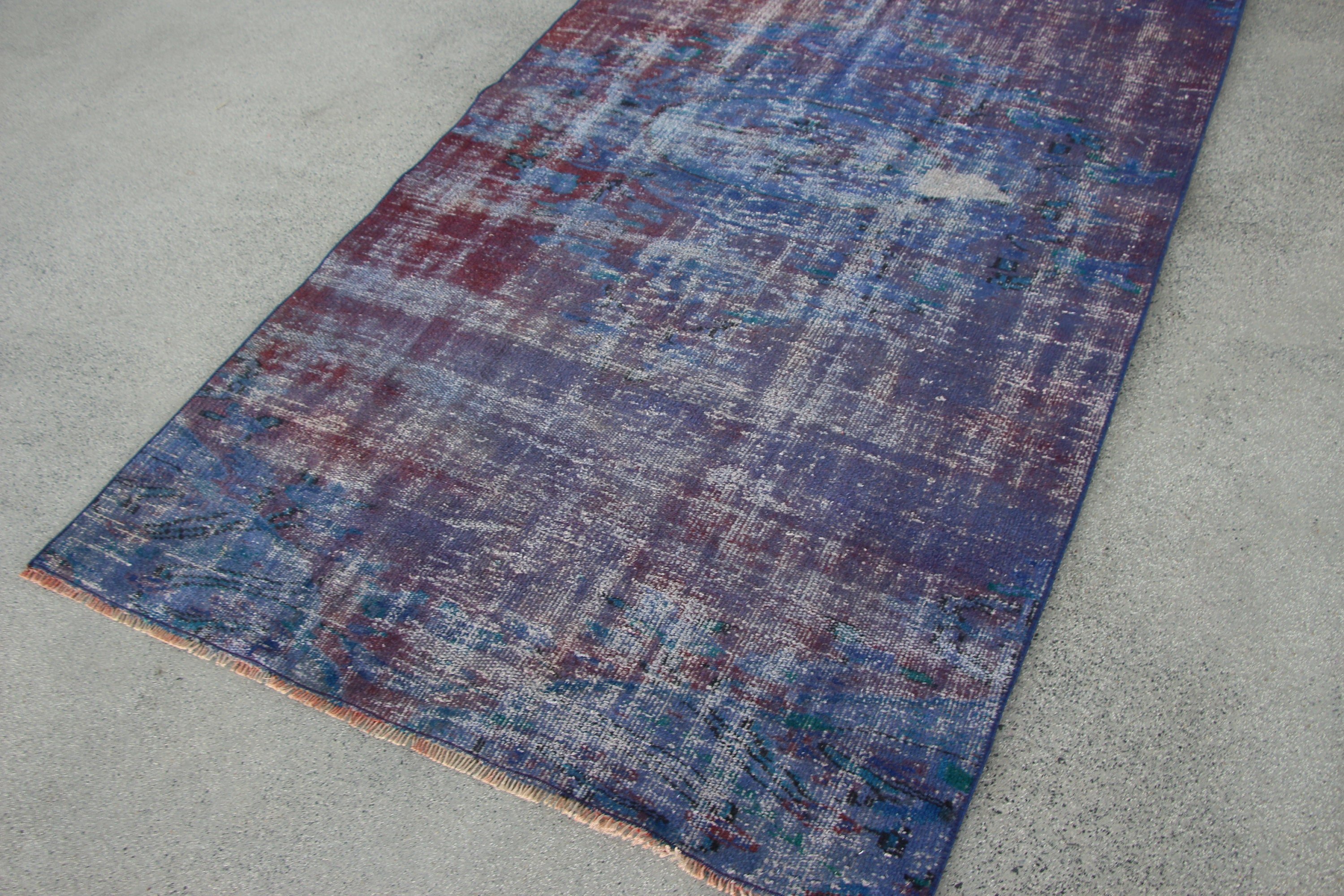 Home Decor Rug, Bright Rug, 3.9x7.4 ft Area Rug, Vintage Rug, Turkish Rug, Nursery Rugs, Oriental Rug, Living Room Rug, Purple Oushak Rug