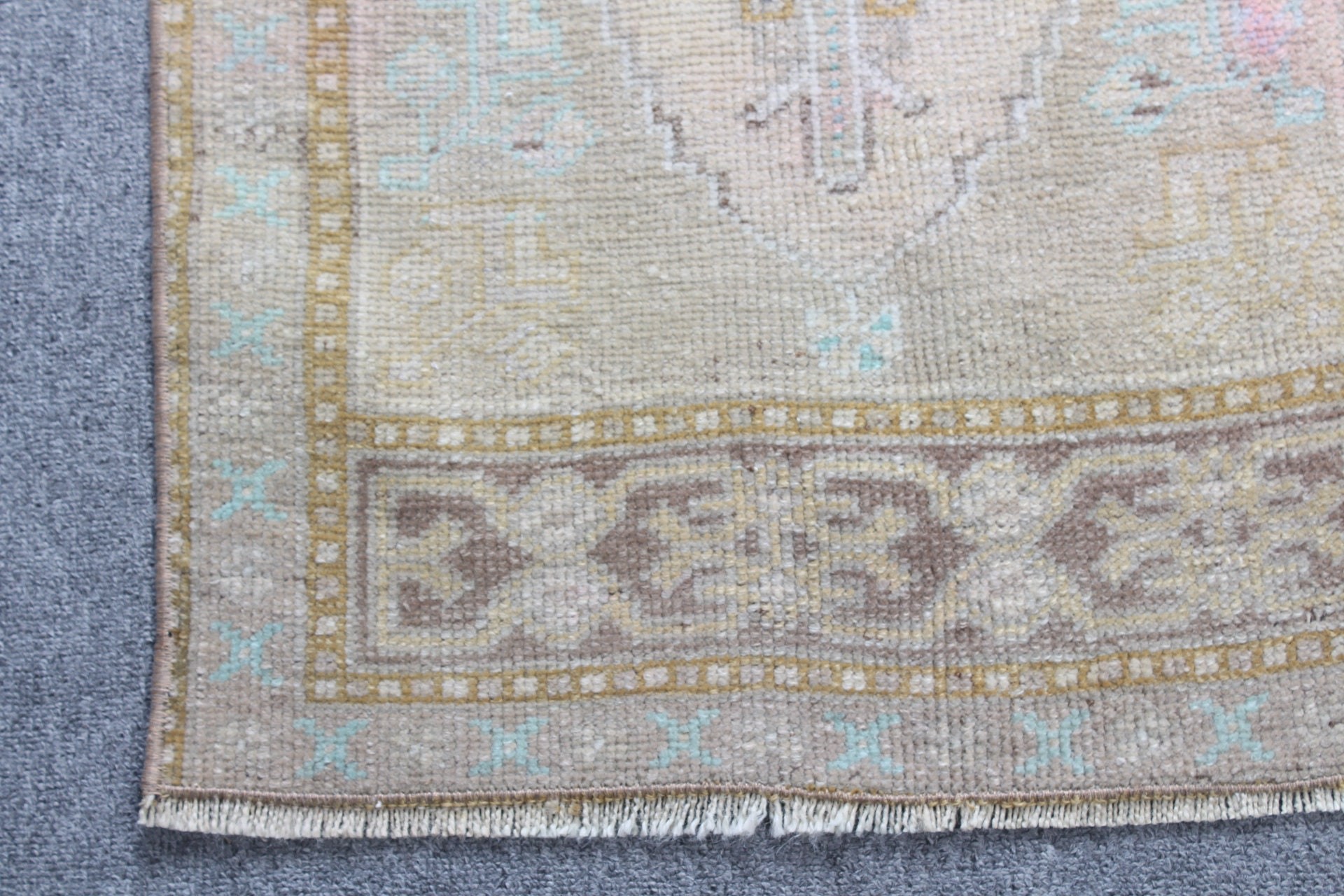 Turkish Rugs, Bathroom Rugs, Moroccan Rug, Beige Floor Rug, Wall Hanging Rug, 1.6x3.8 ft Small Rugs, Vintage Rug, Bedroom Rugs, Natural Rug